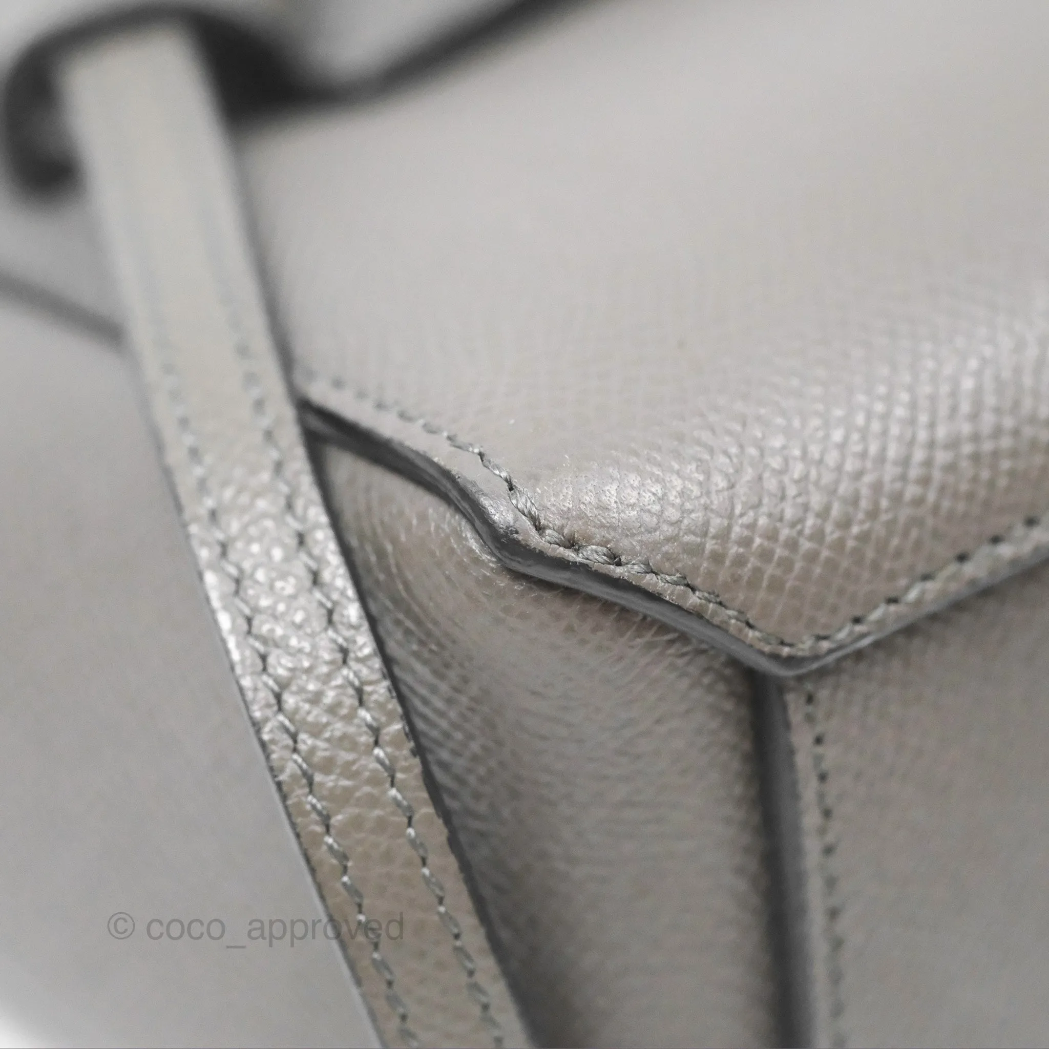 Celine Pico Belt Bag Grey Grained Calfskin Gold Hardware