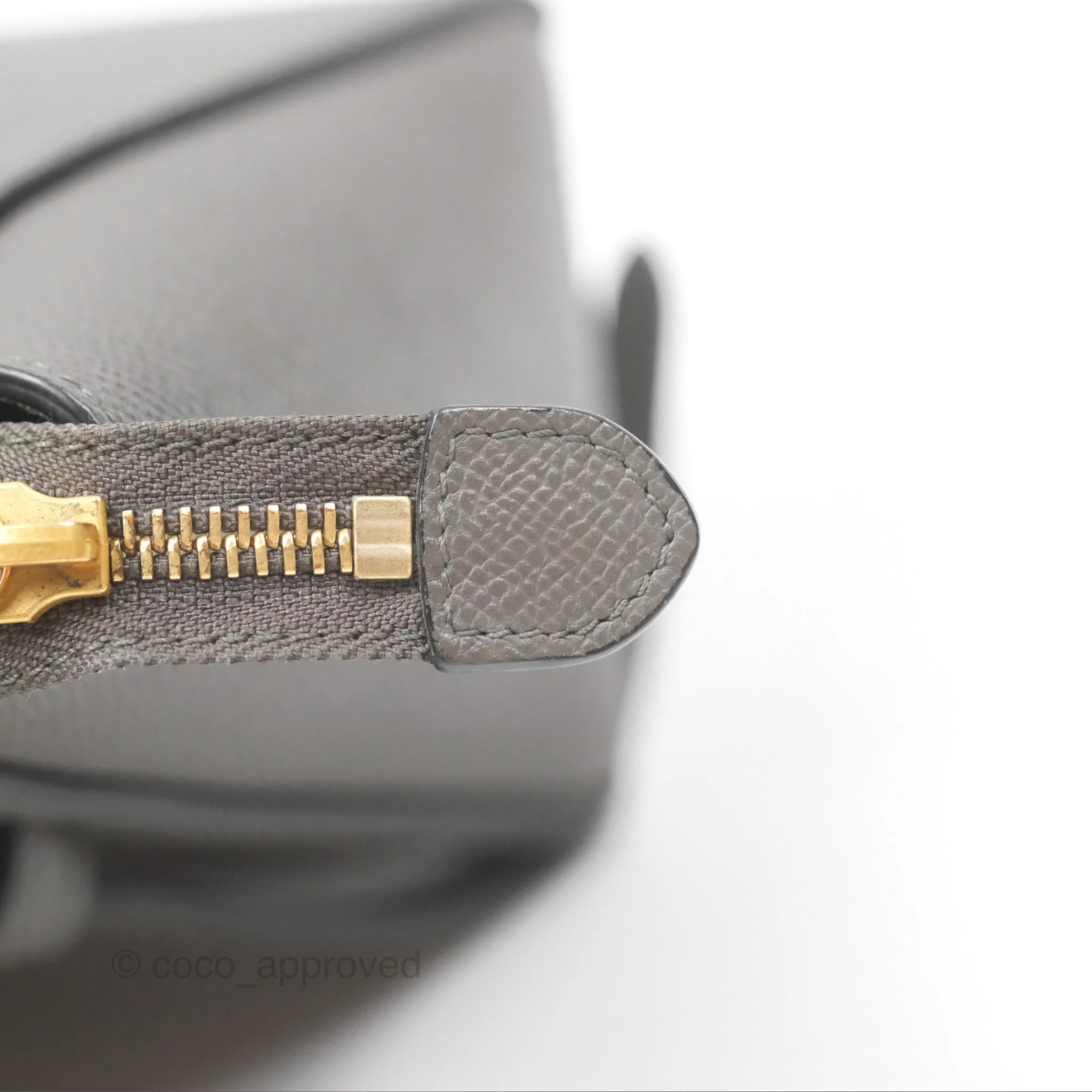Celine Pico Belt Bag Grey Grained Calfskin Gold Hardware