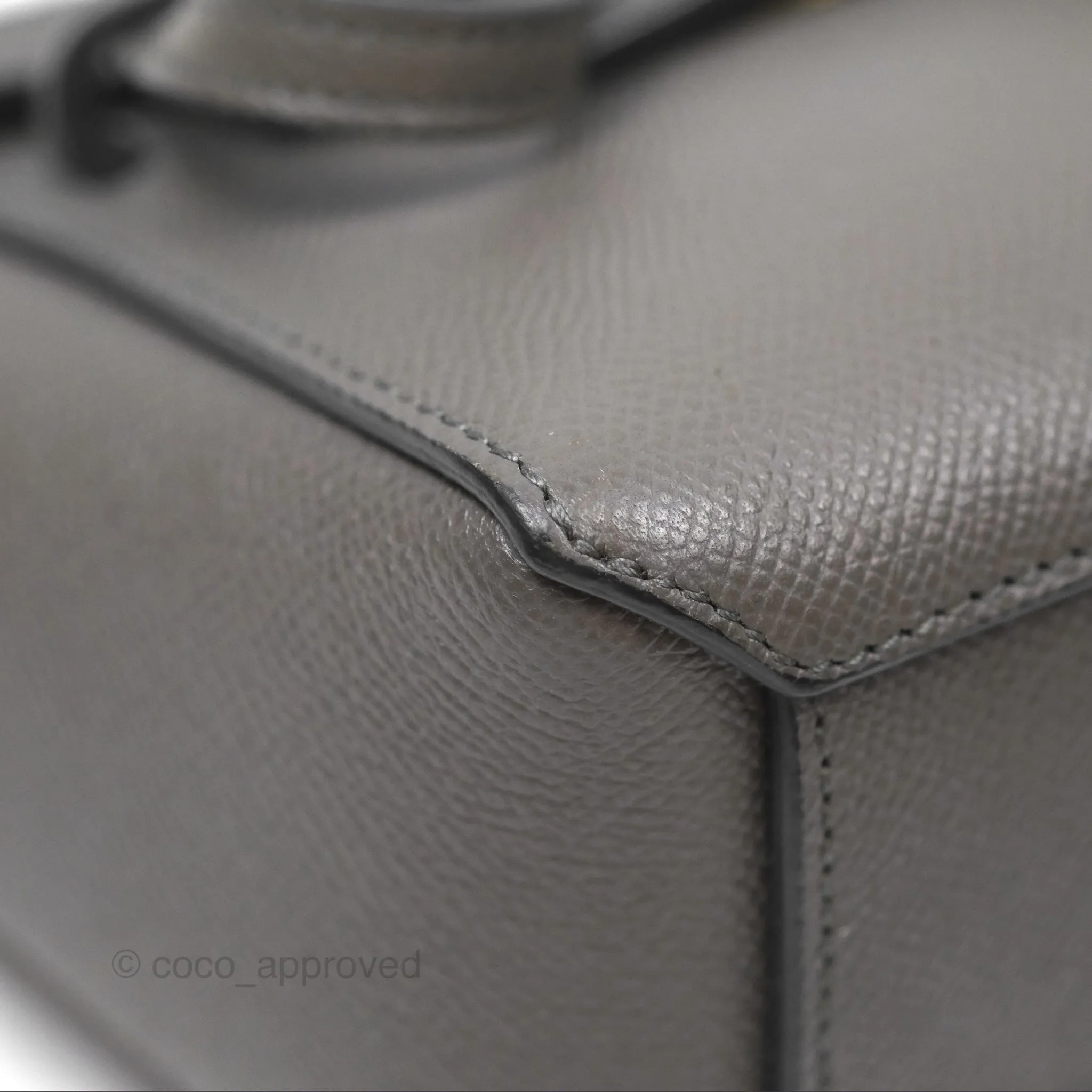 Celine Pico Belt Bag Grey Grained Calfskin Gold Hardware