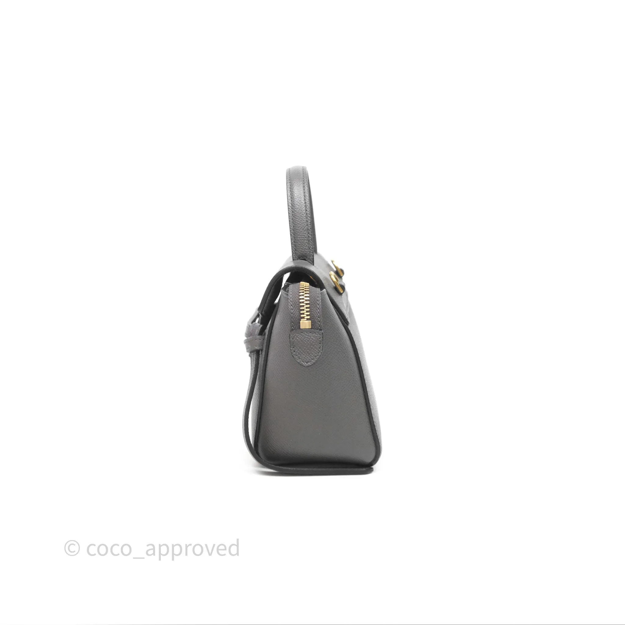 Celine Pico Belt Bag Grey Grained Calfskin Gold Hardware