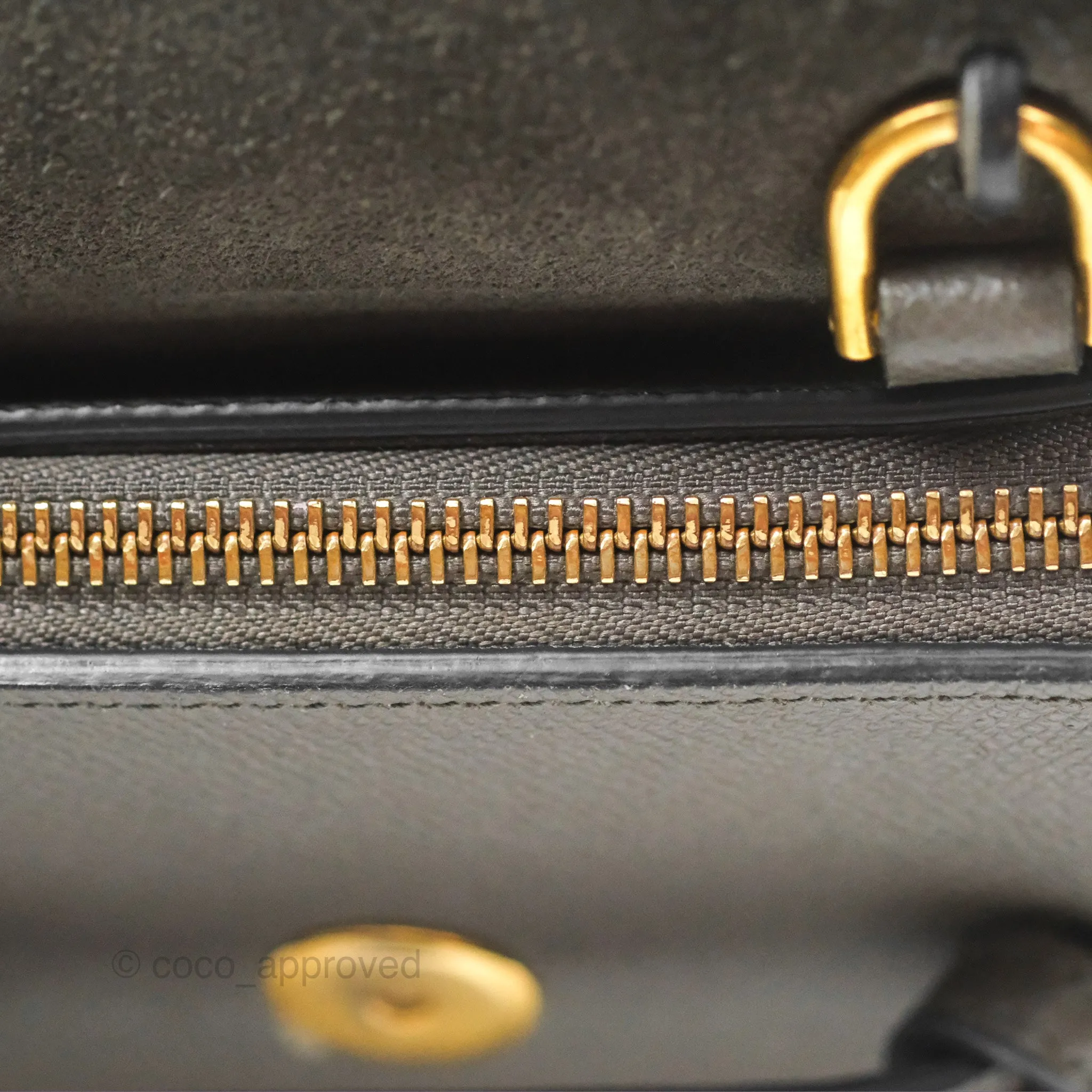Celine Pico Belt Bag Grey Grained Calfskin Gold Hardware