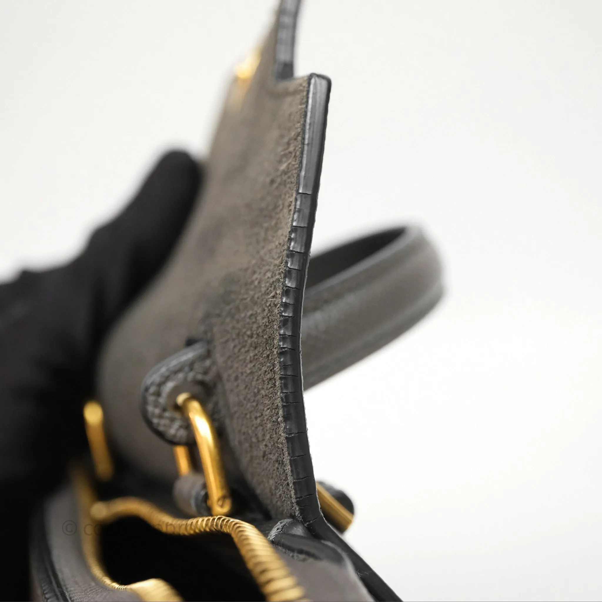 Celine Pico Belt Bag Grey Grained Calfskin Gold Hardware