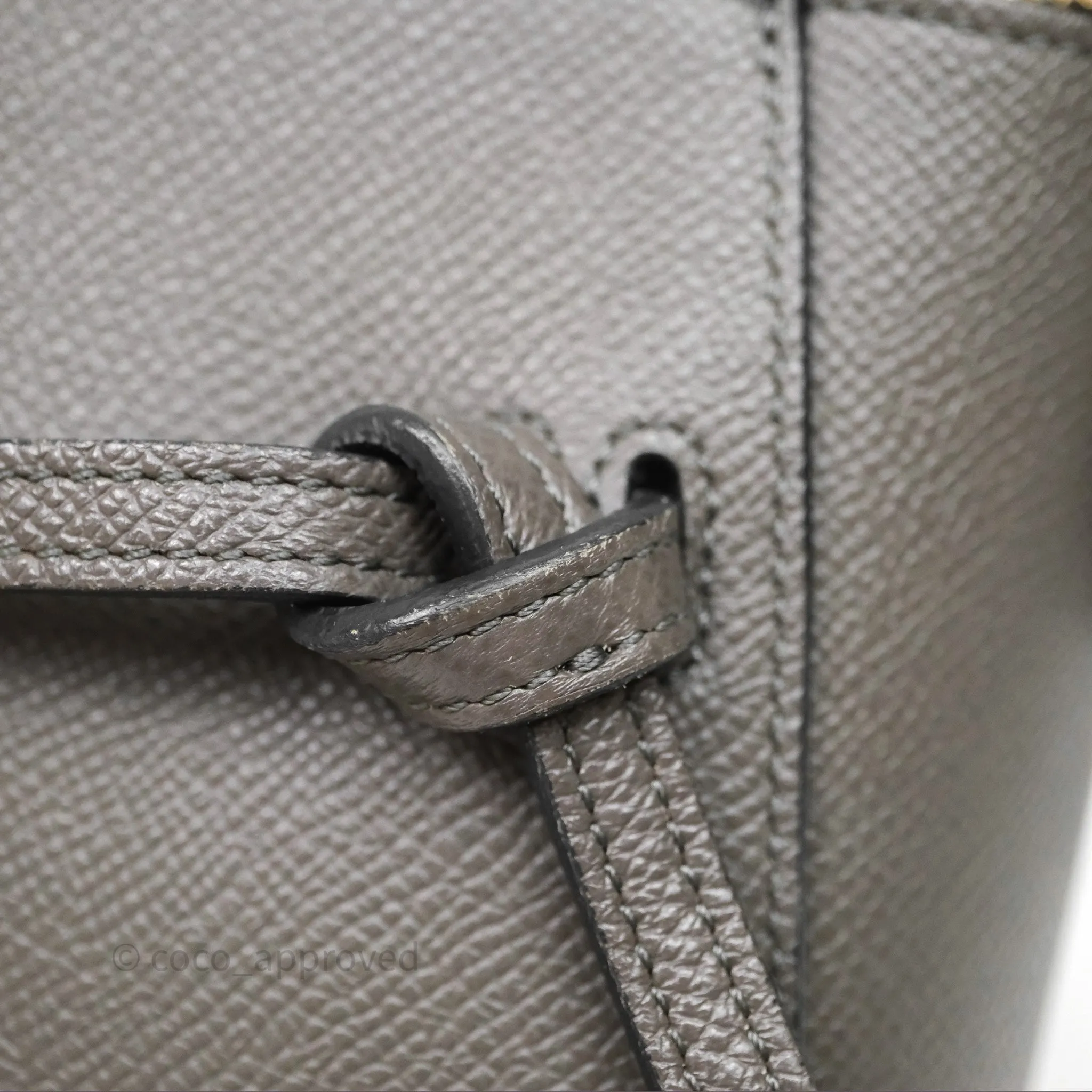 Celine Pico Belt Bag Grey Grained Calfskin Gold Hardware