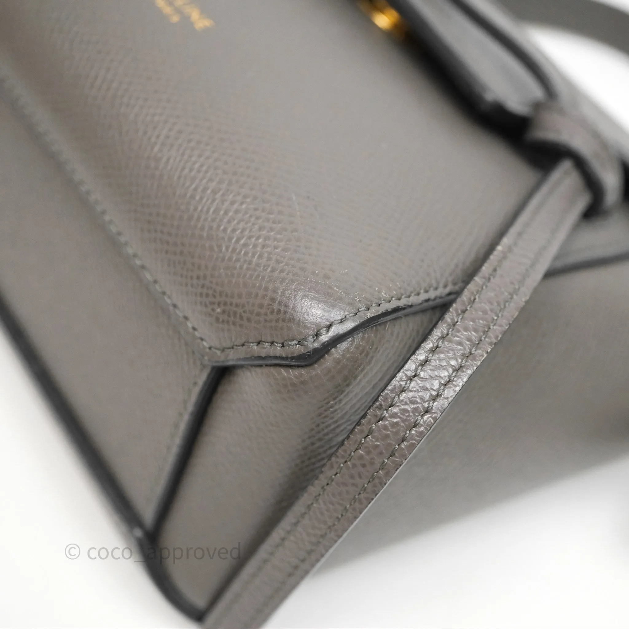Celine Pico Belt Bag Grey Grained Calfskin Gold Hardware