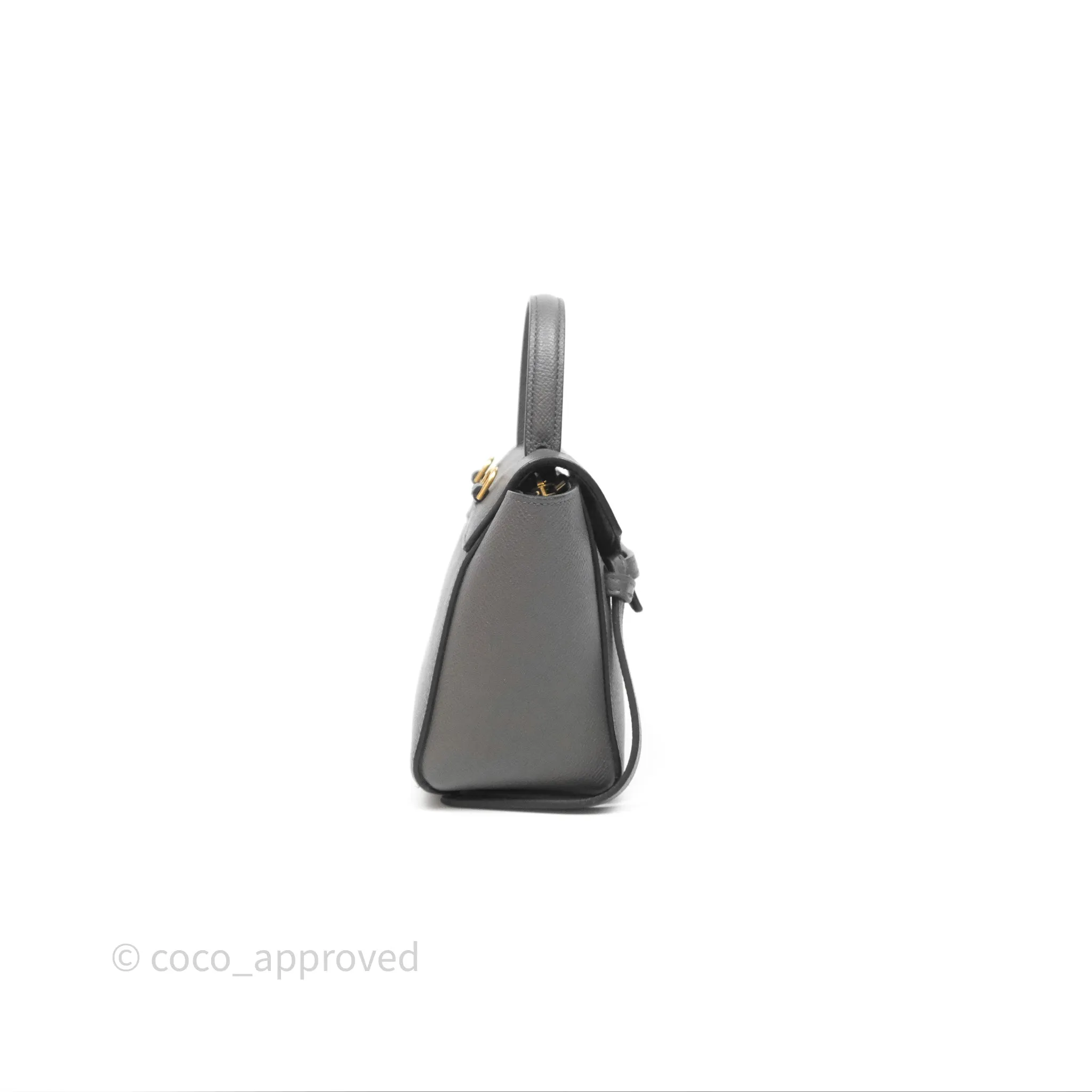 Celine Pico Belt Bag Grey Grained Calfskin Gold Hardware