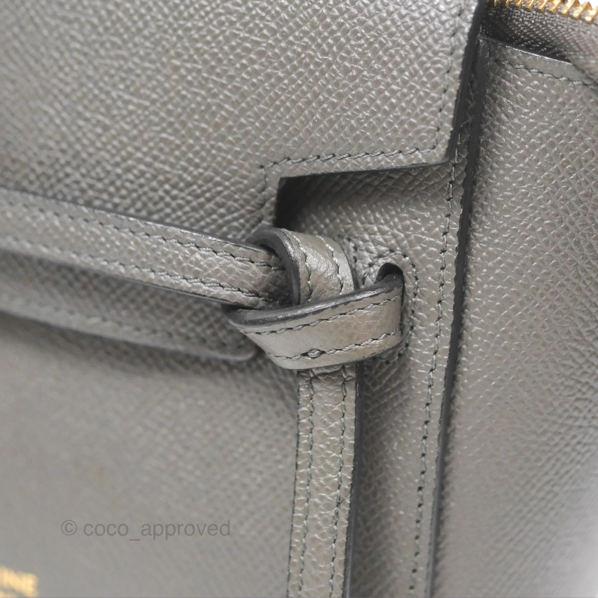 Celine Pico Belt Bag Grey Grained Calfskin Gold Hardware