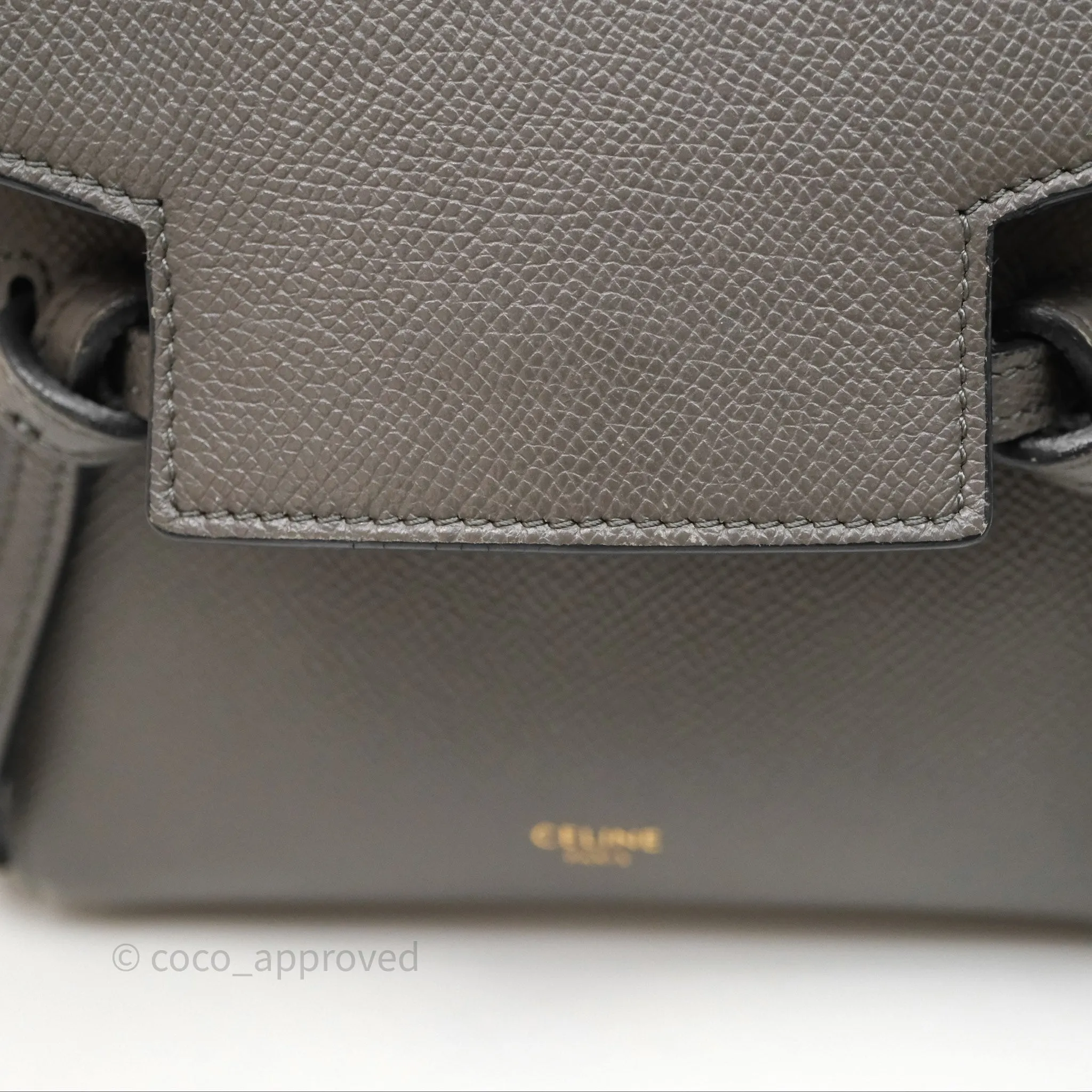 Celine Pico Belt Bag Grey Grained Calfskin Gold Hardware
