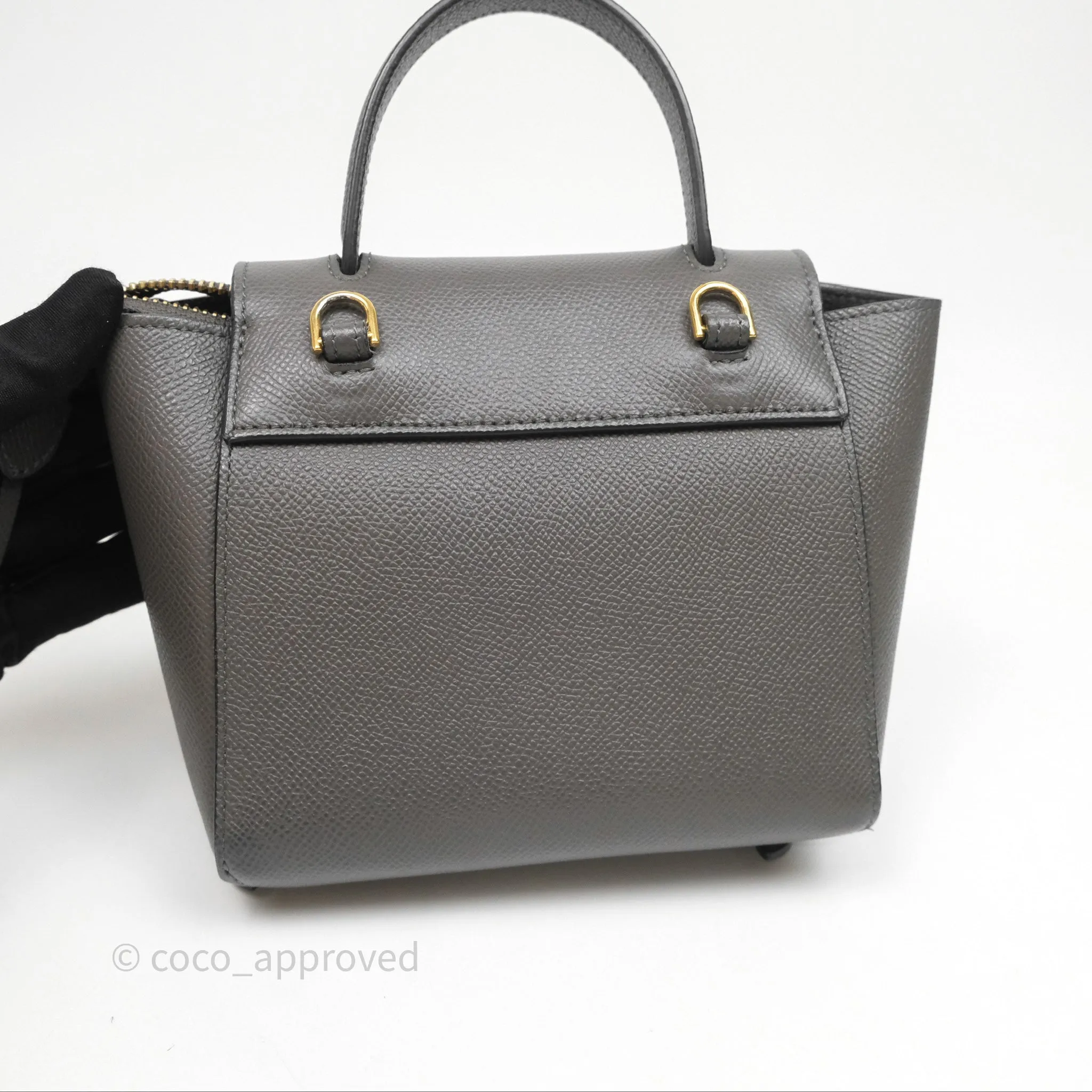 Celine Pico Belt Bag Grey Grained Calfskin Gold Hardware
