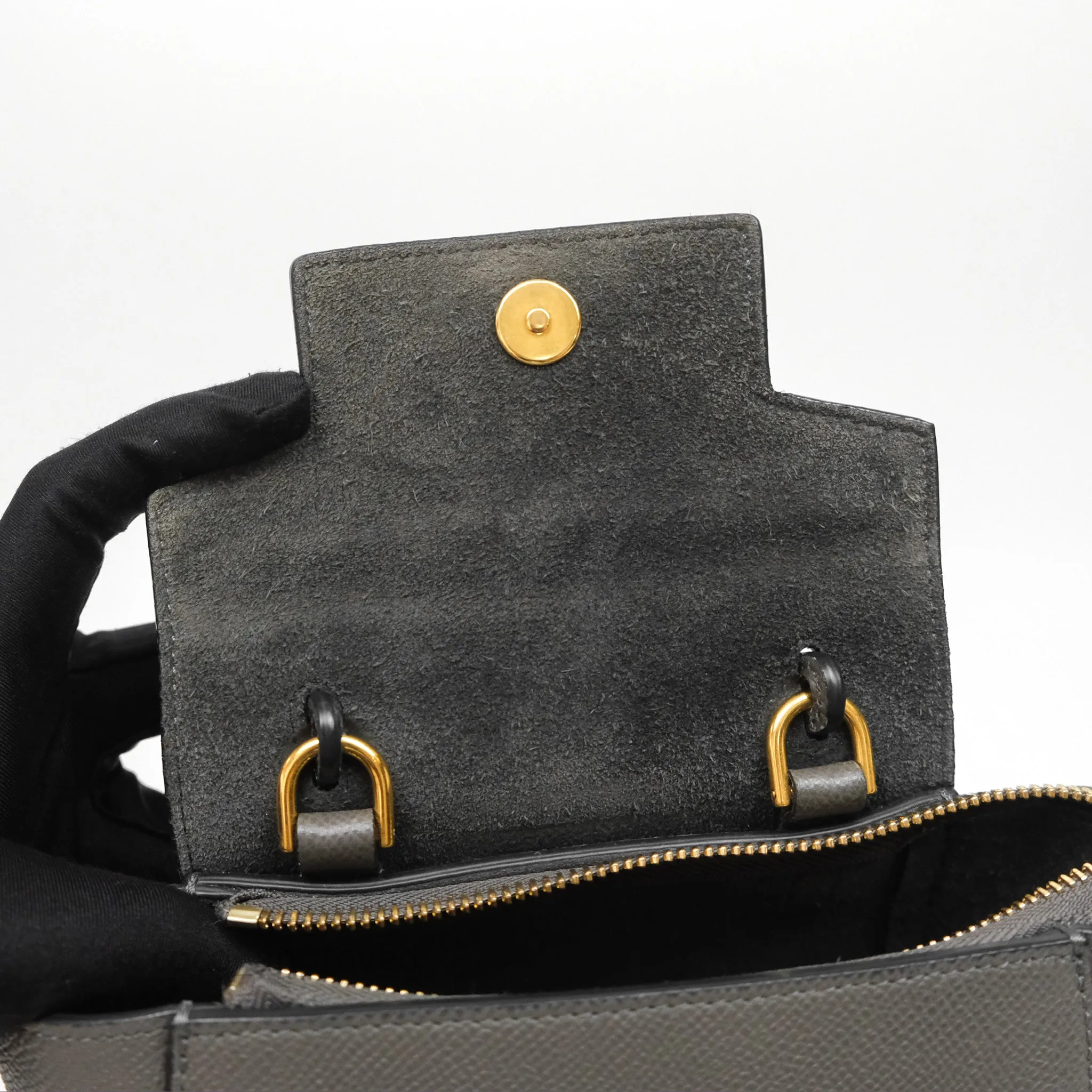 Celine Pico Belt Bag Grey Grained Calfskin Gold Hardware