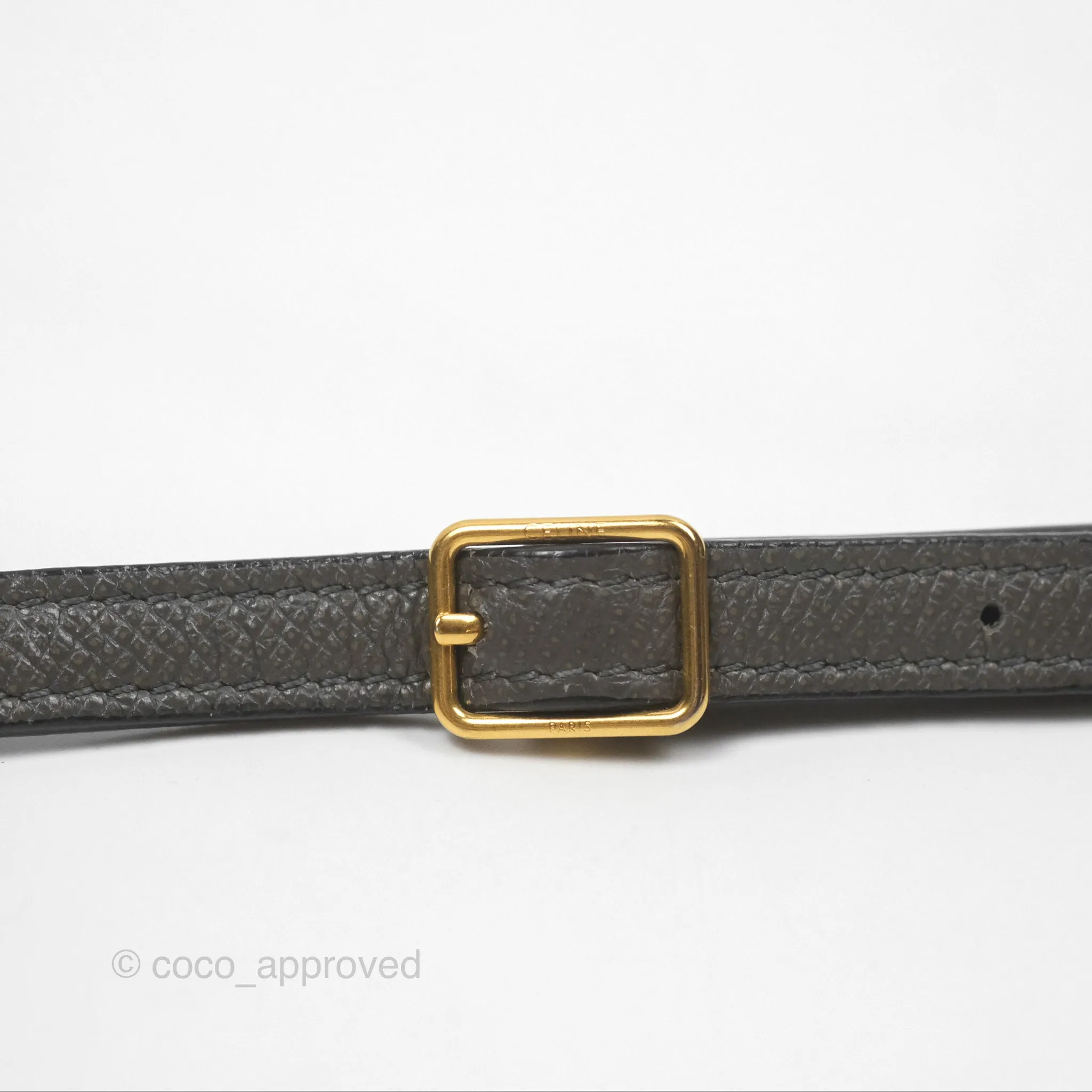 Celine Pico Belt Bag Grey Grained Calfskin Gold Hardware