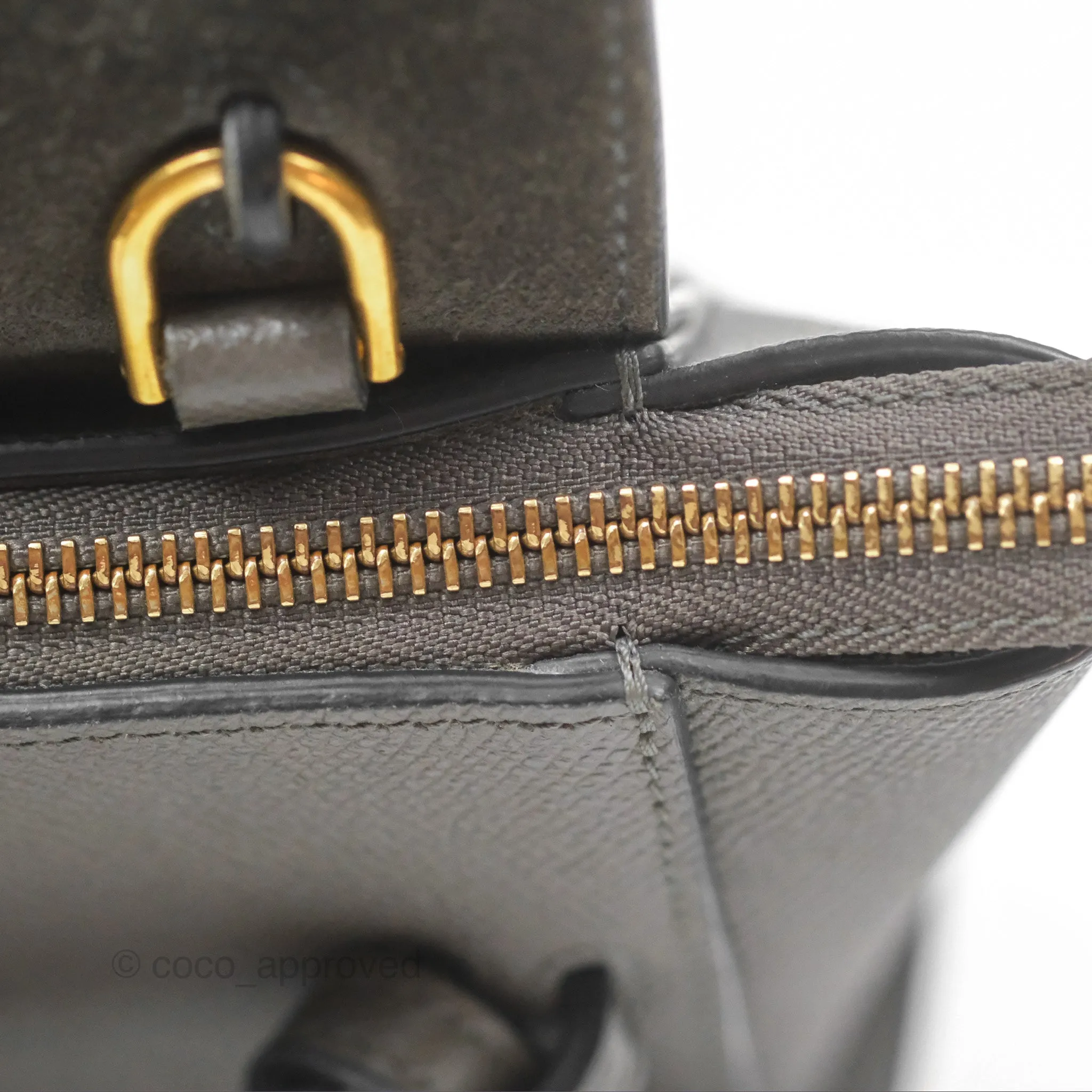 Celine Pico Belt Bag Grey Grained Calfskin Gold Hardware