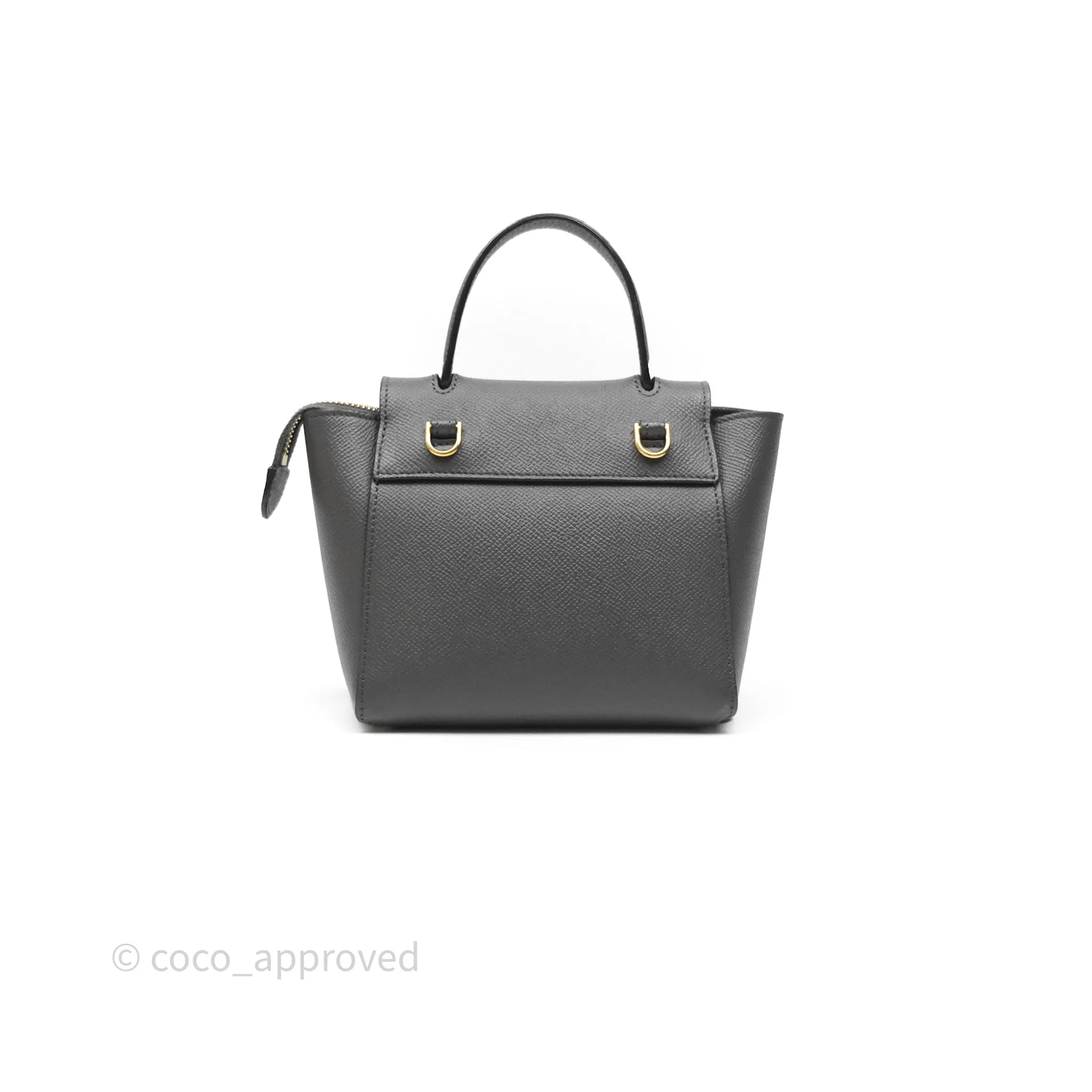 Celine Pico Belt Bag Grey Grained Calfskin Gold Hardware