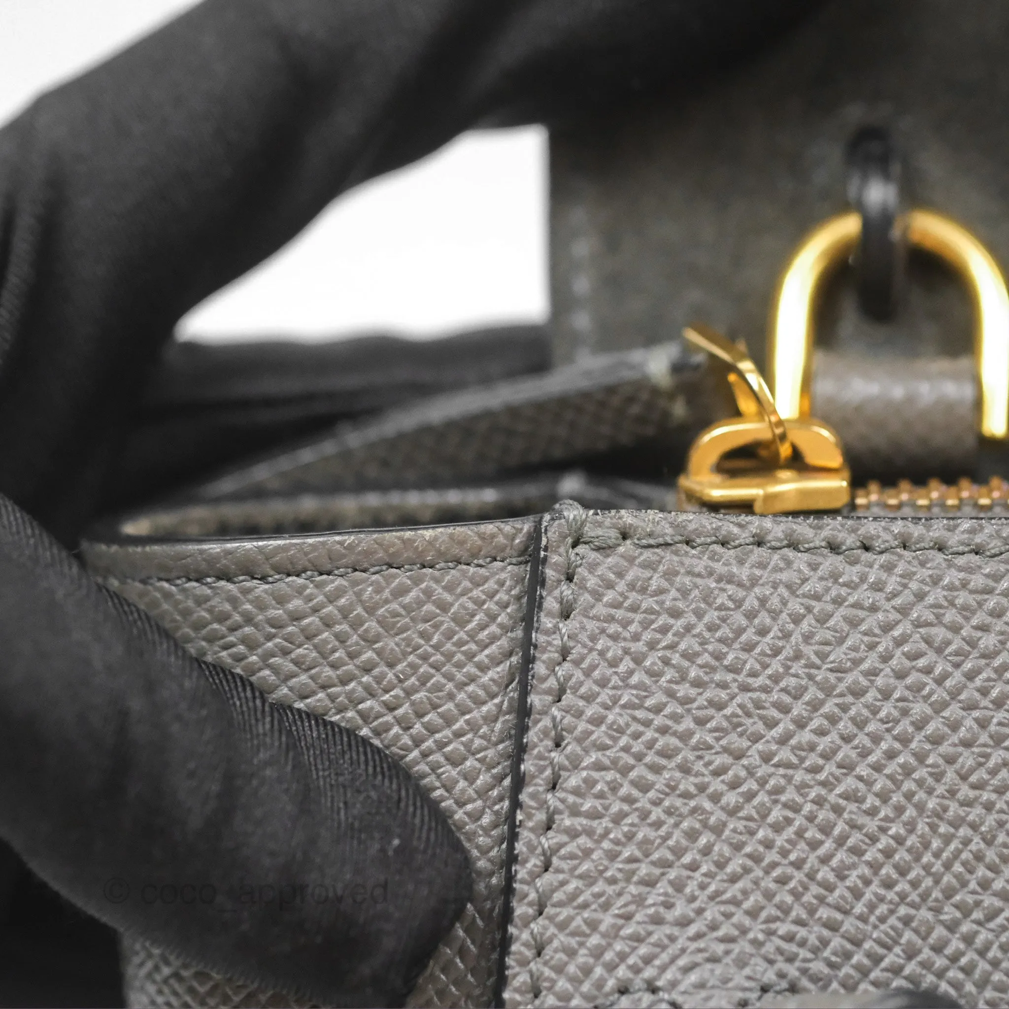 Celine Pico Belt Bag Grey Grained Calfskin Gold Hardware