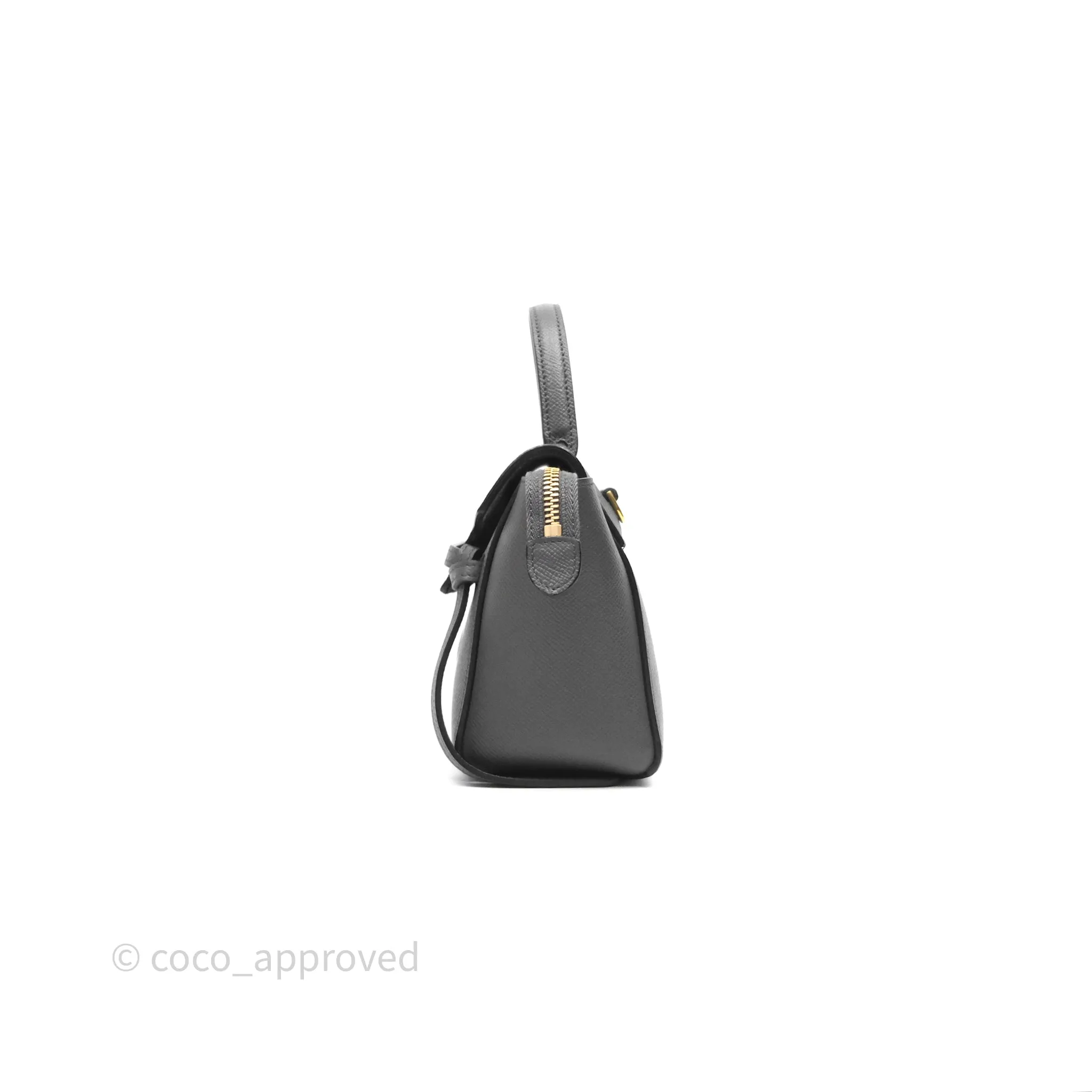 Celine Pico Belt Bag Grey Grained Calfskin Gold Hardware