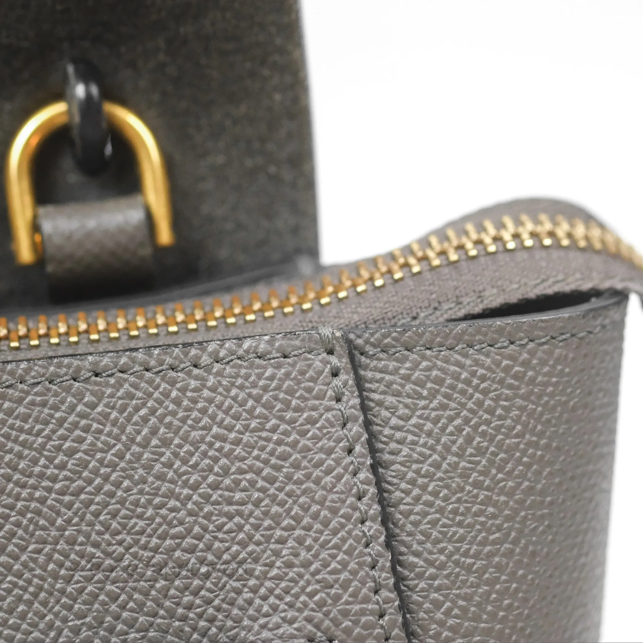 Celine Pico Belt Bag Grey Grained Calfskin Gold Hardware