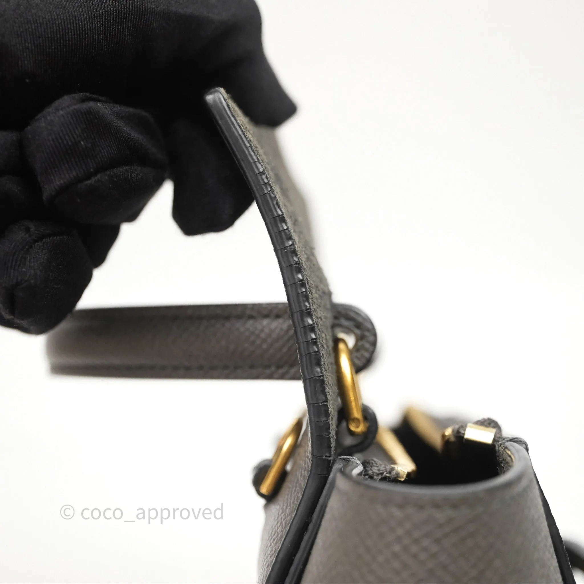 Celine Pico Belt Bag Grey Grained Calfskin Gold Hardware