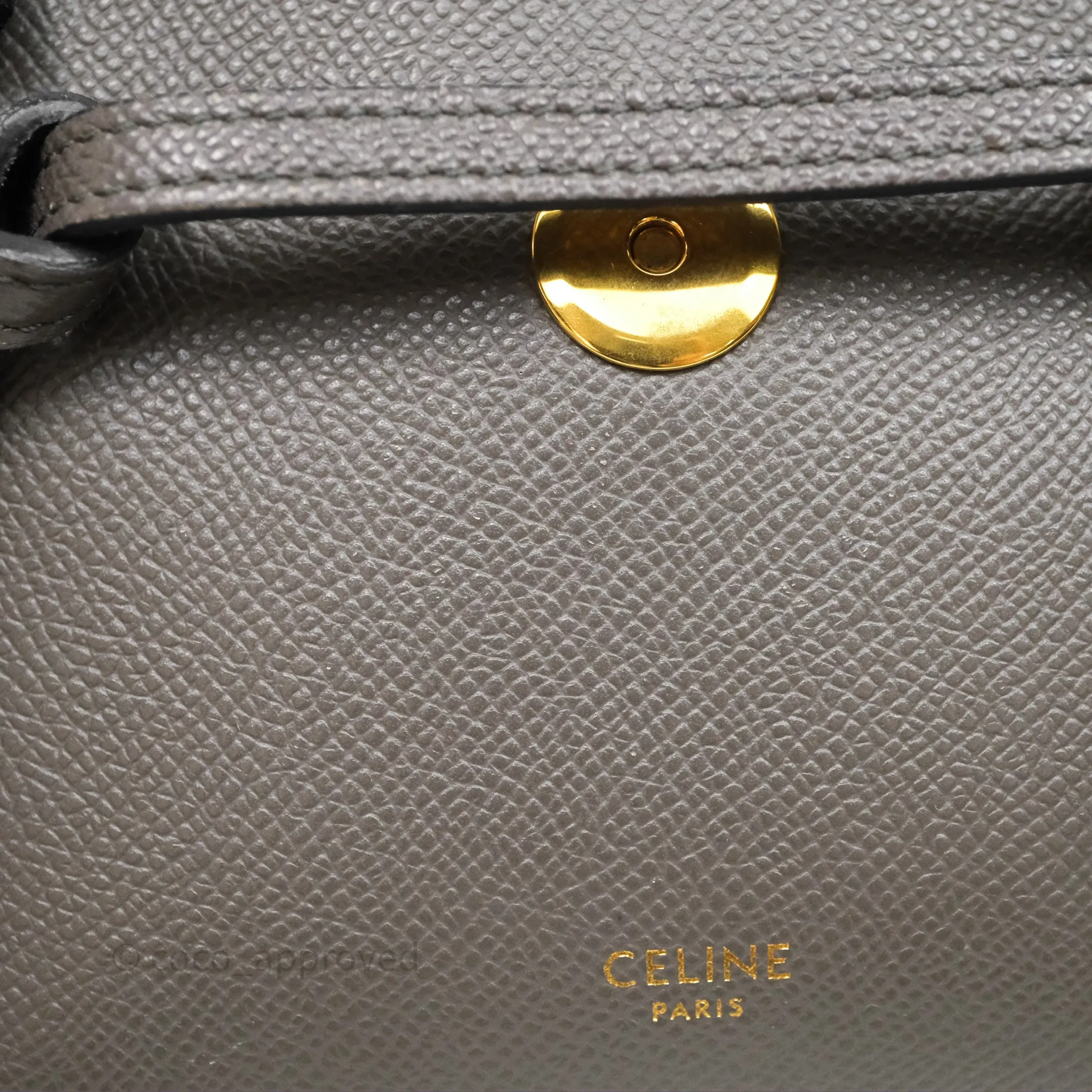 Celine Pico Belt Bag Grey Grained Calfskin Gold Hardware