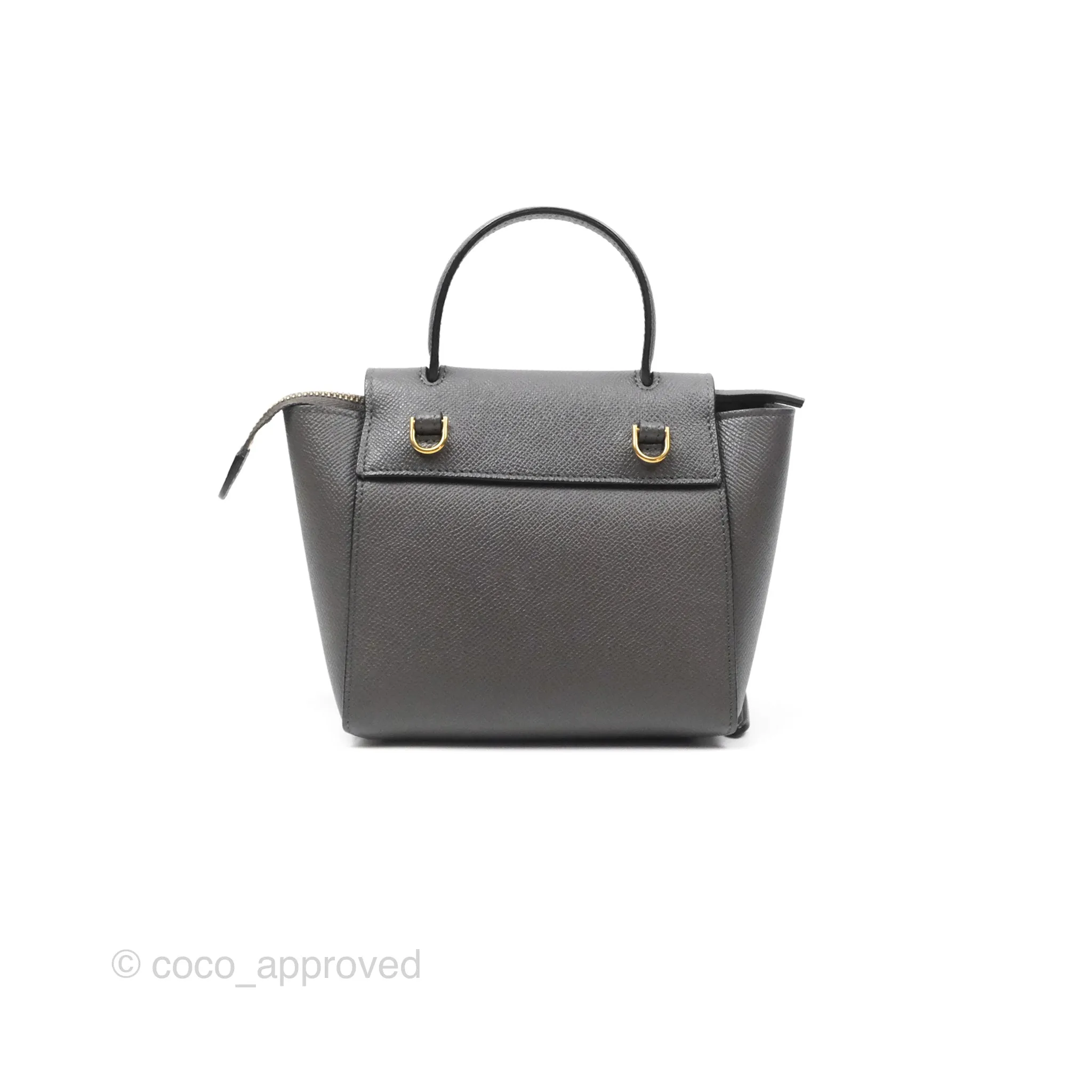 Celine Pico Belt Bag Grey Grained Calfskin Gold Hardware