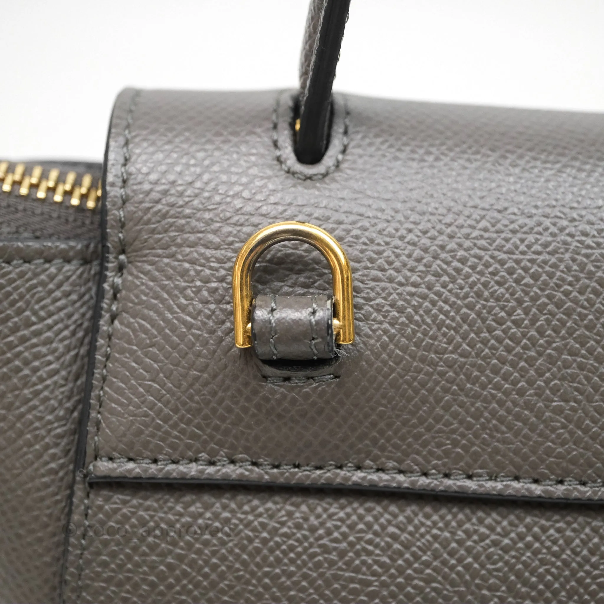 Celine Pico Belt Bag Grey Grained Calfskin Gold Hardware