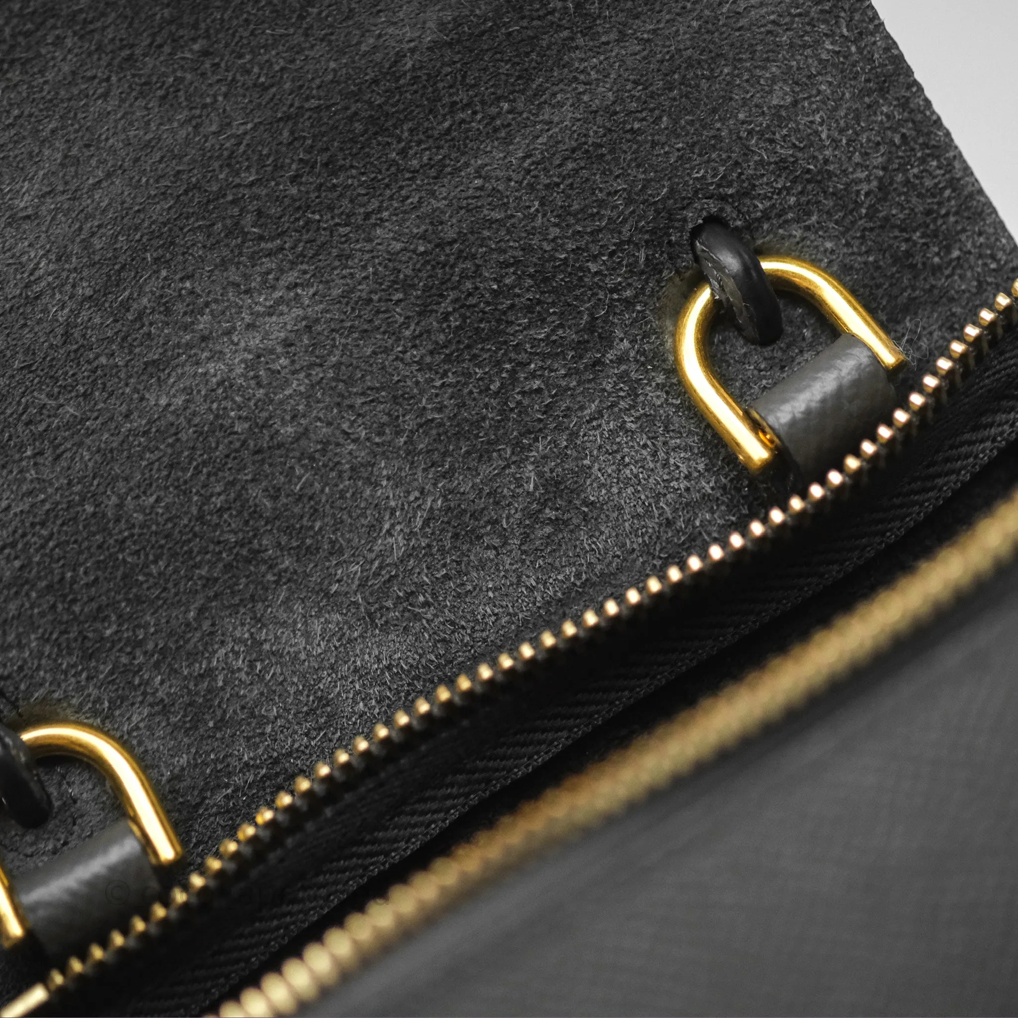 Celine Pico Belt Bag Grey Grained Calfskin Gold Hardware