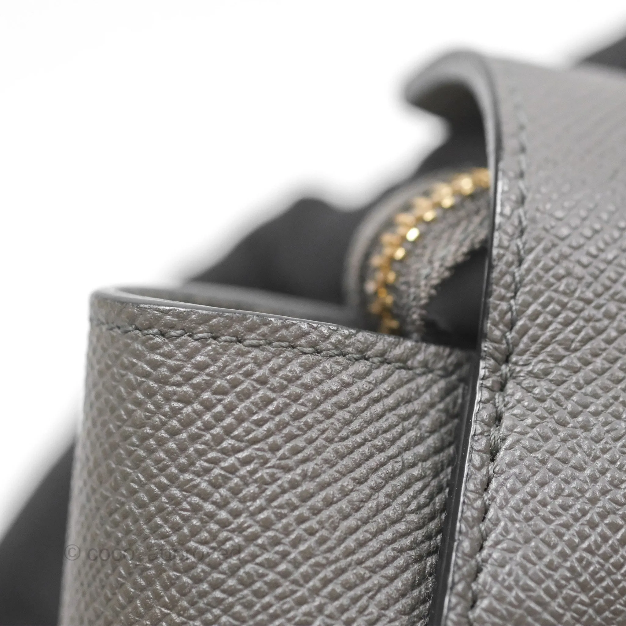 Celine Pico Belt Bag Grey Grained Calfskin Gold Hardware