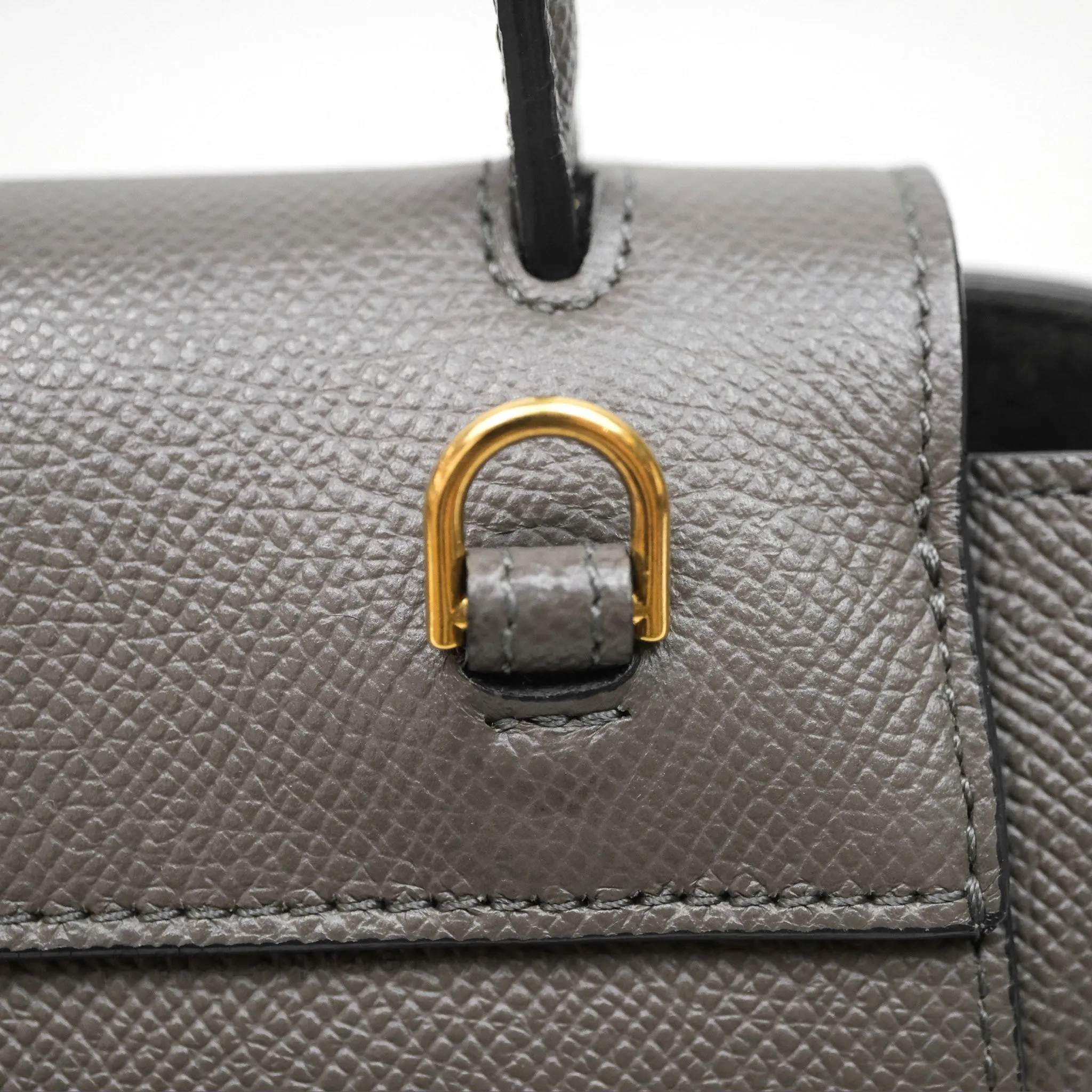 Celine Pico Belt Bag Grey Grained Calfskin Gold Hardware