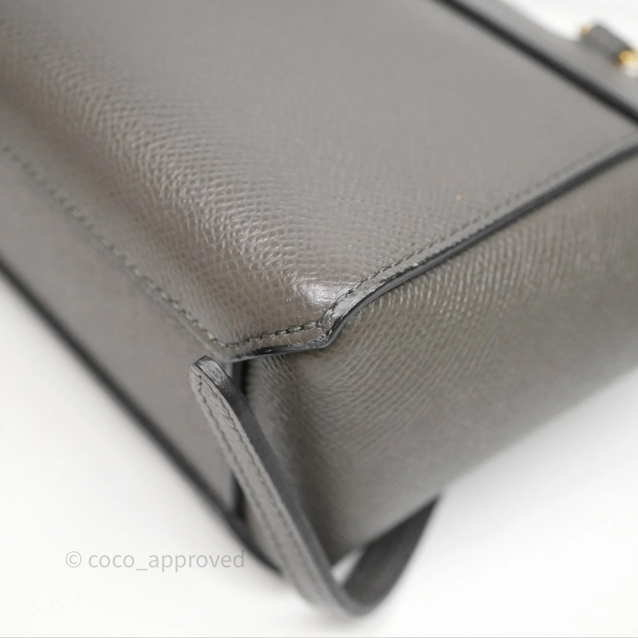 Celine Pico Belt Bag Grey Grained Calfskin Gold Hardware
