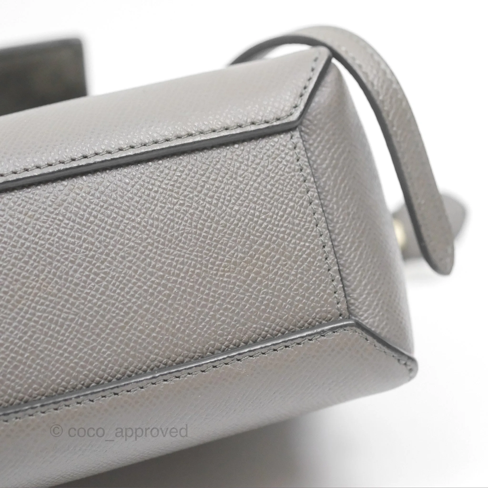 Celine Pico Belt Bag Grey Grained Calfskin Gold Hardware