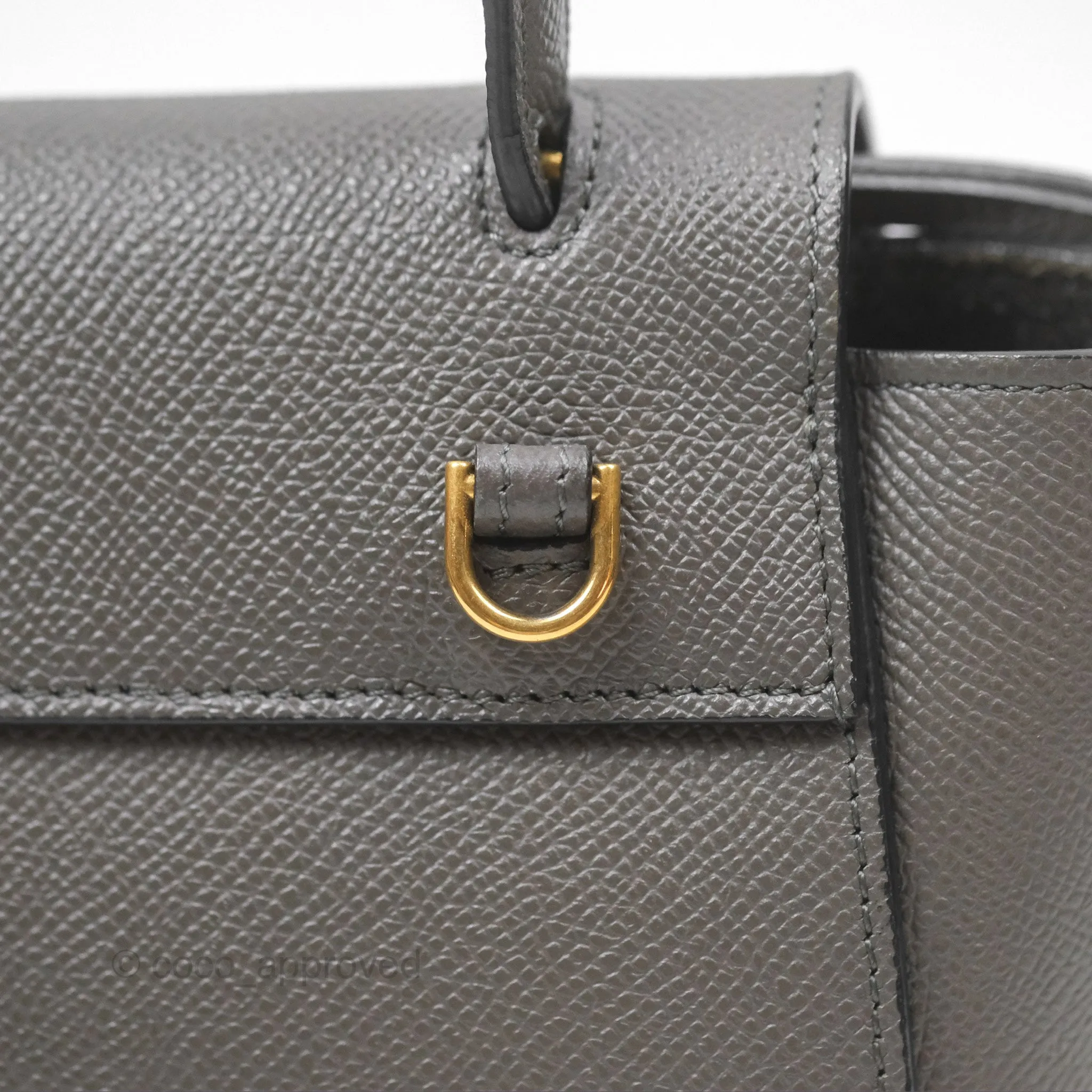 Celine Pico Belt Bag Grey Grained Calfskin Gold Hardware