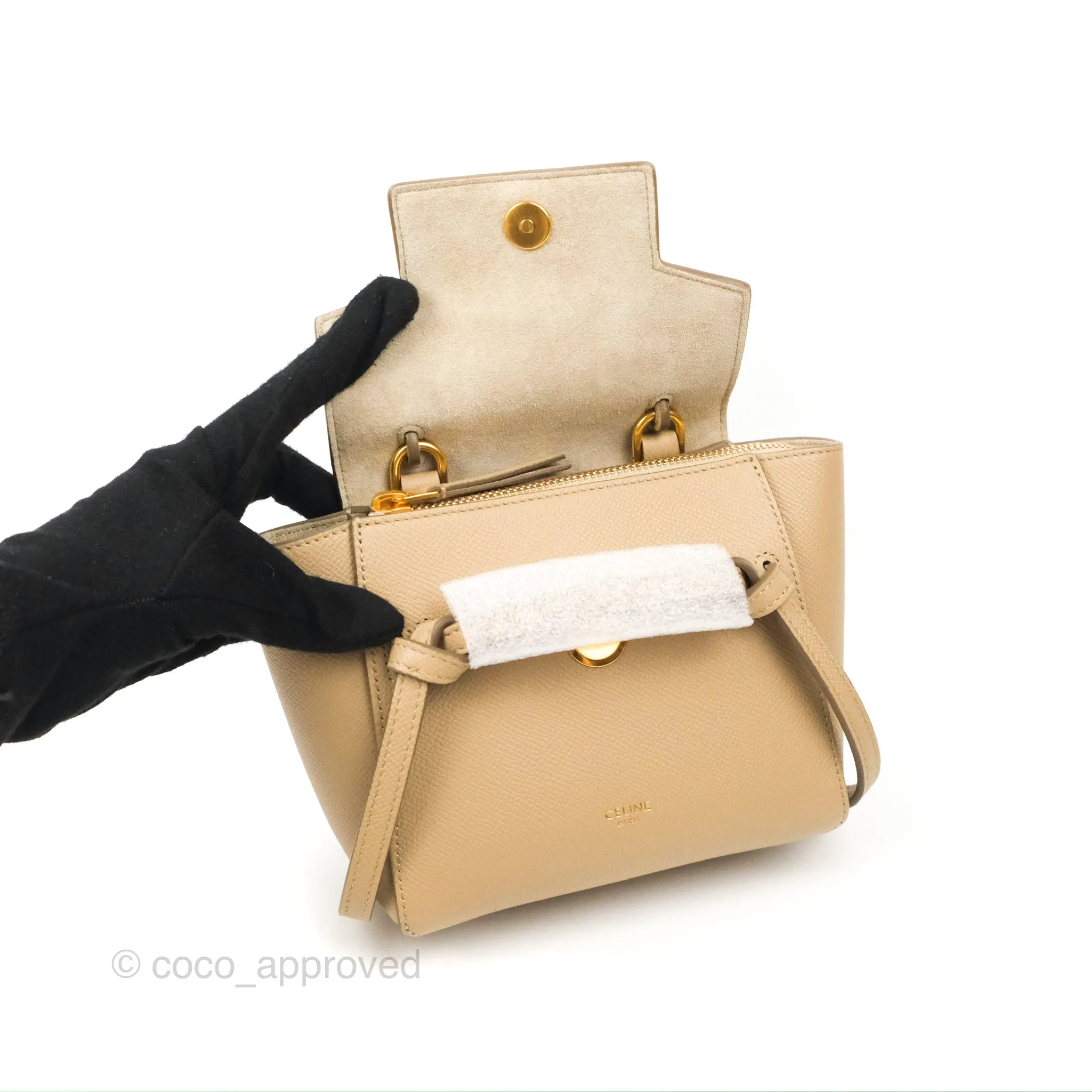 Celine Pico Belt Bag Light Taupe Grained Calfskin Gold Hardware