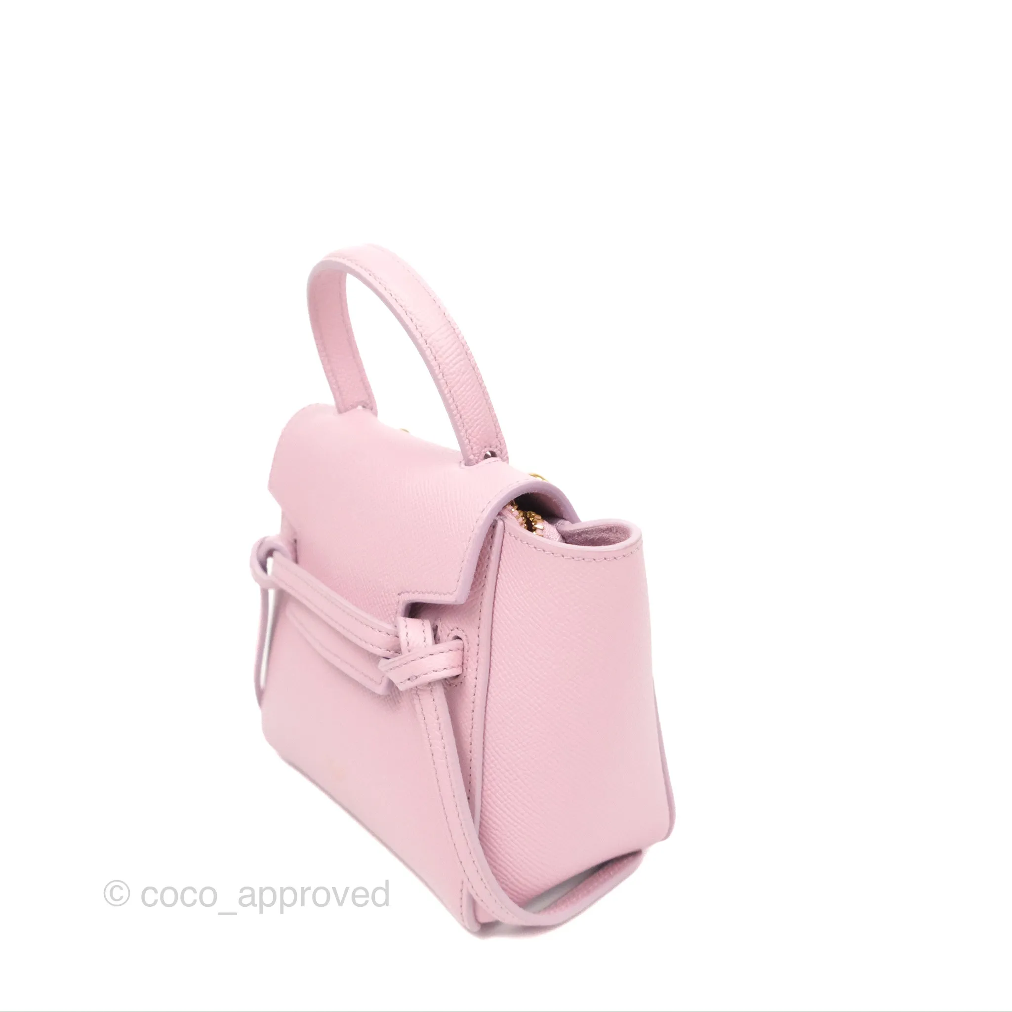 Celine Pico Belt Bag Rose Quartz Grained Calfskin Gold Hardware