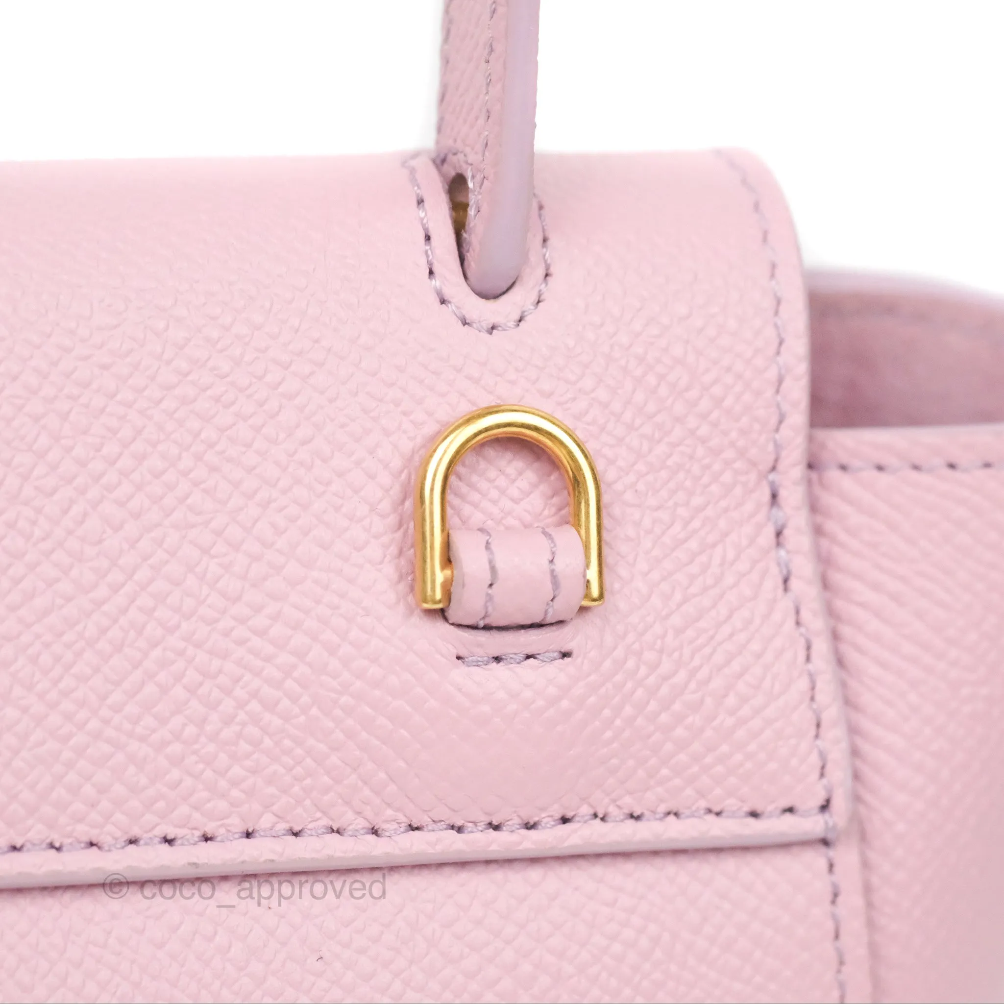 Celine Pico Belt Bag Rose Quartz Grained Calfskin Gold Hardware