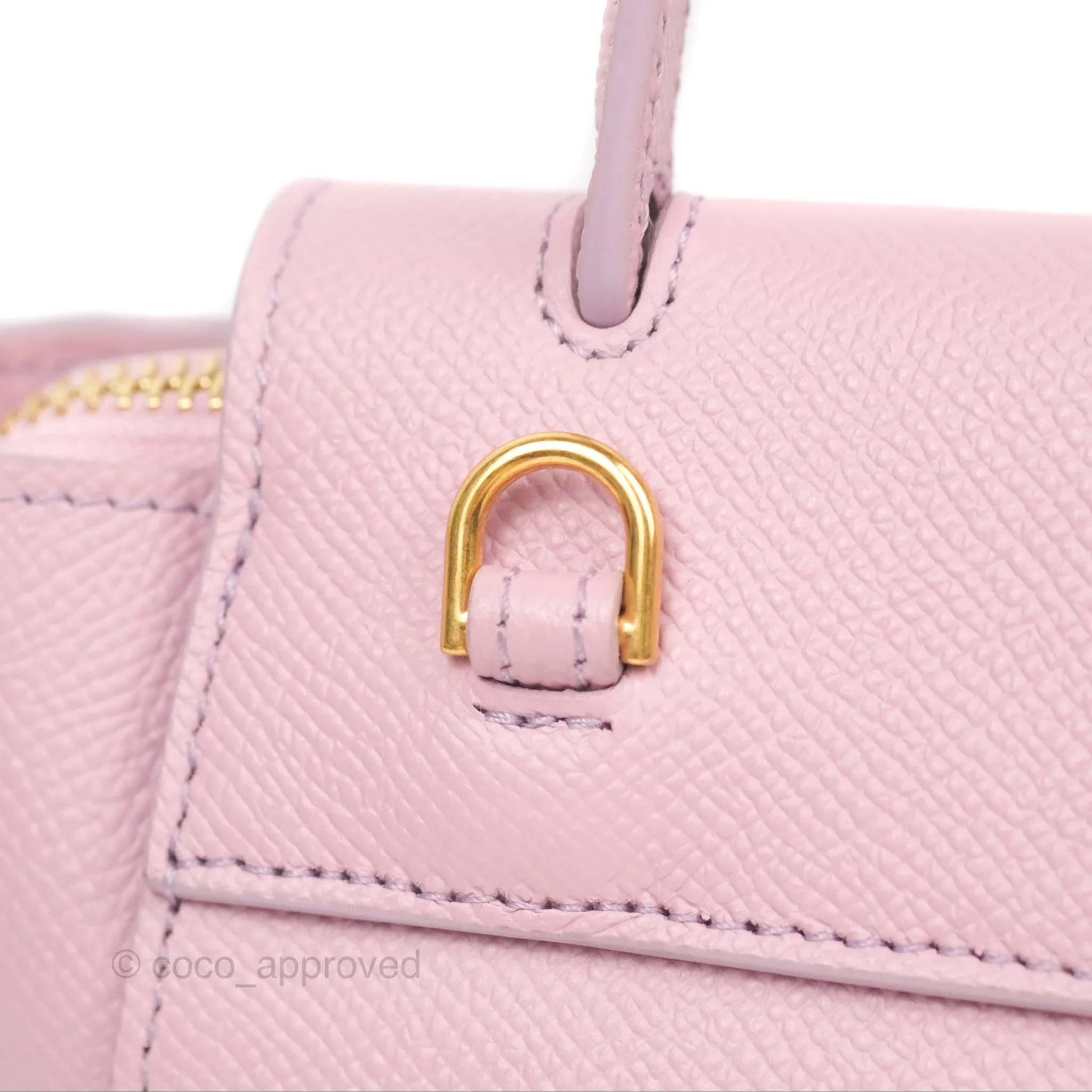 Celine Pico Belt Bag Rose Quartz Grained Calfskin Gold Hardware