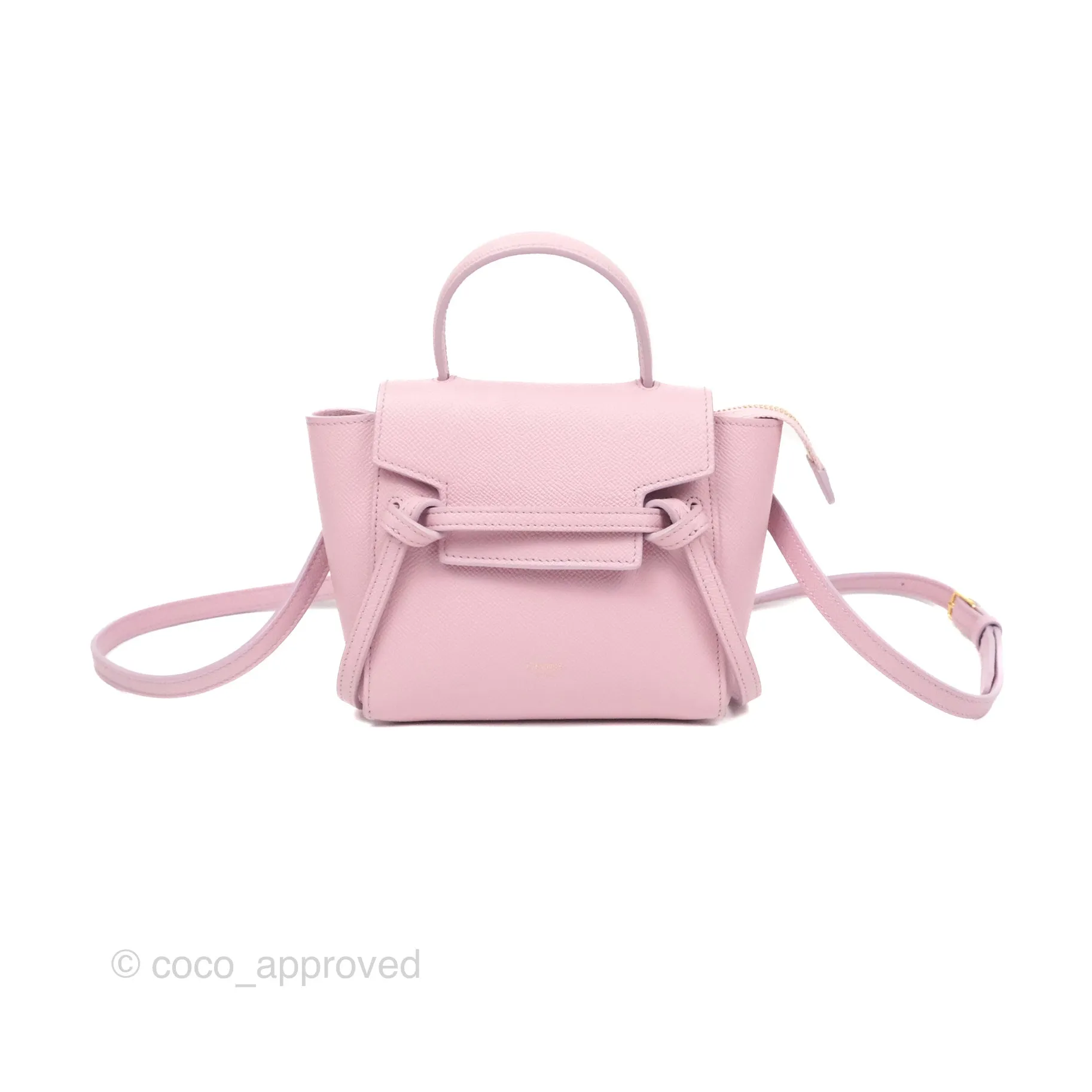 Celine Pico Belt Bag Rose Quartz Grained Calfskin Gold Hardware
