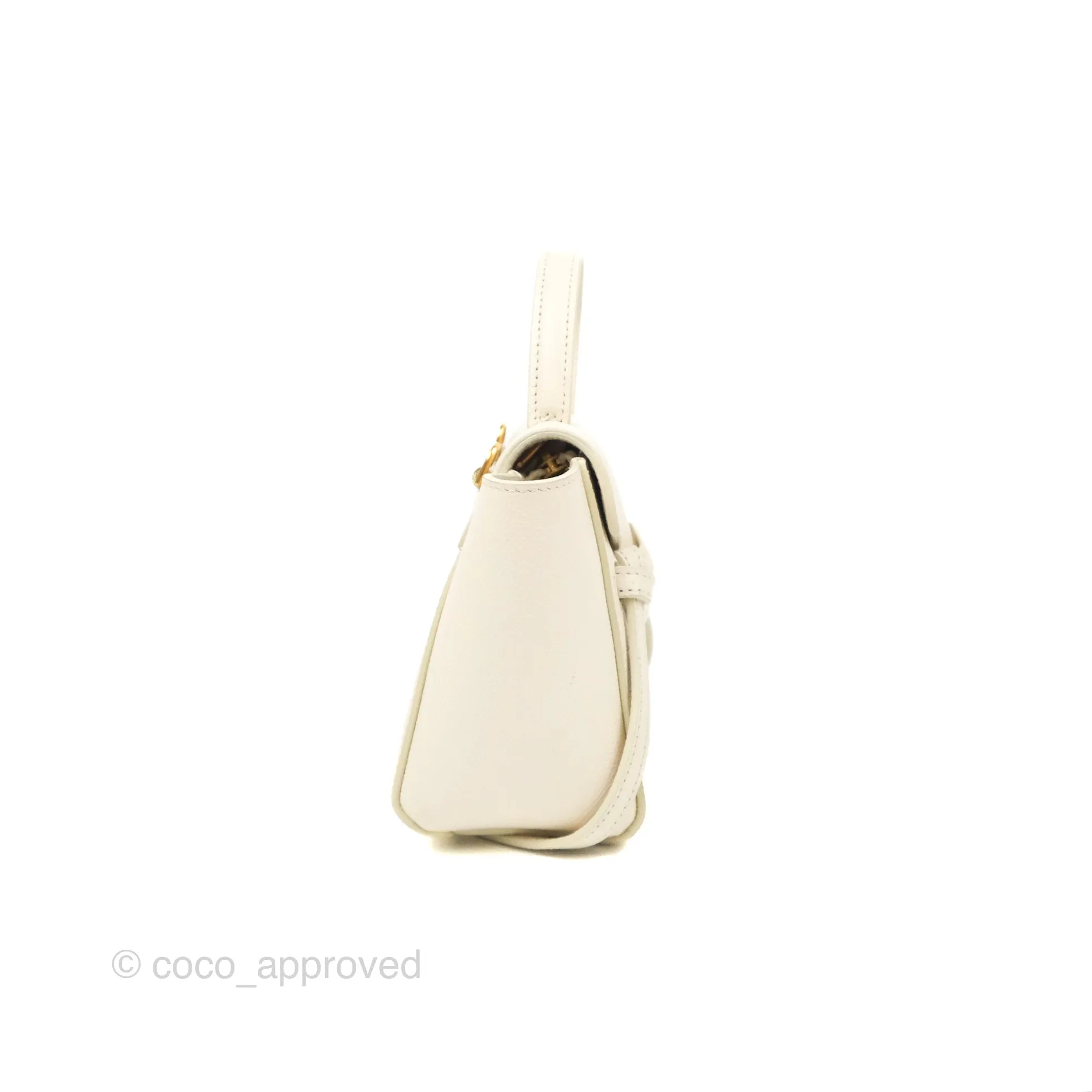 Celine Pico Belt Bag White Grained Calfskin Gold Hardware