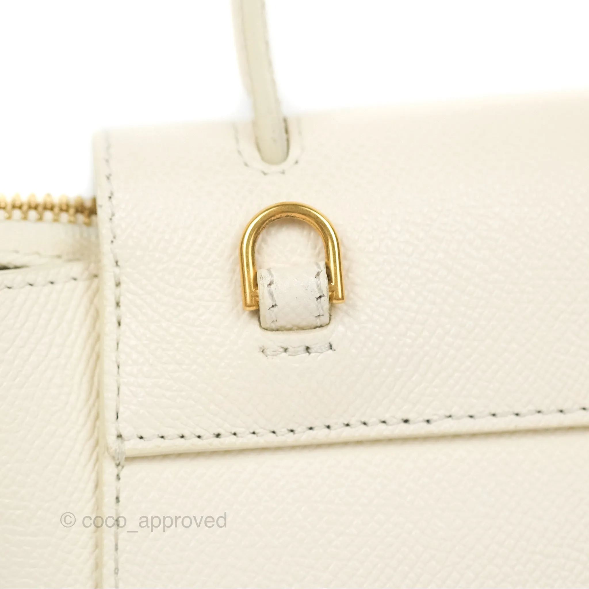 Celine Pico Belt Bag White Grained Calfskin Gold Hardware