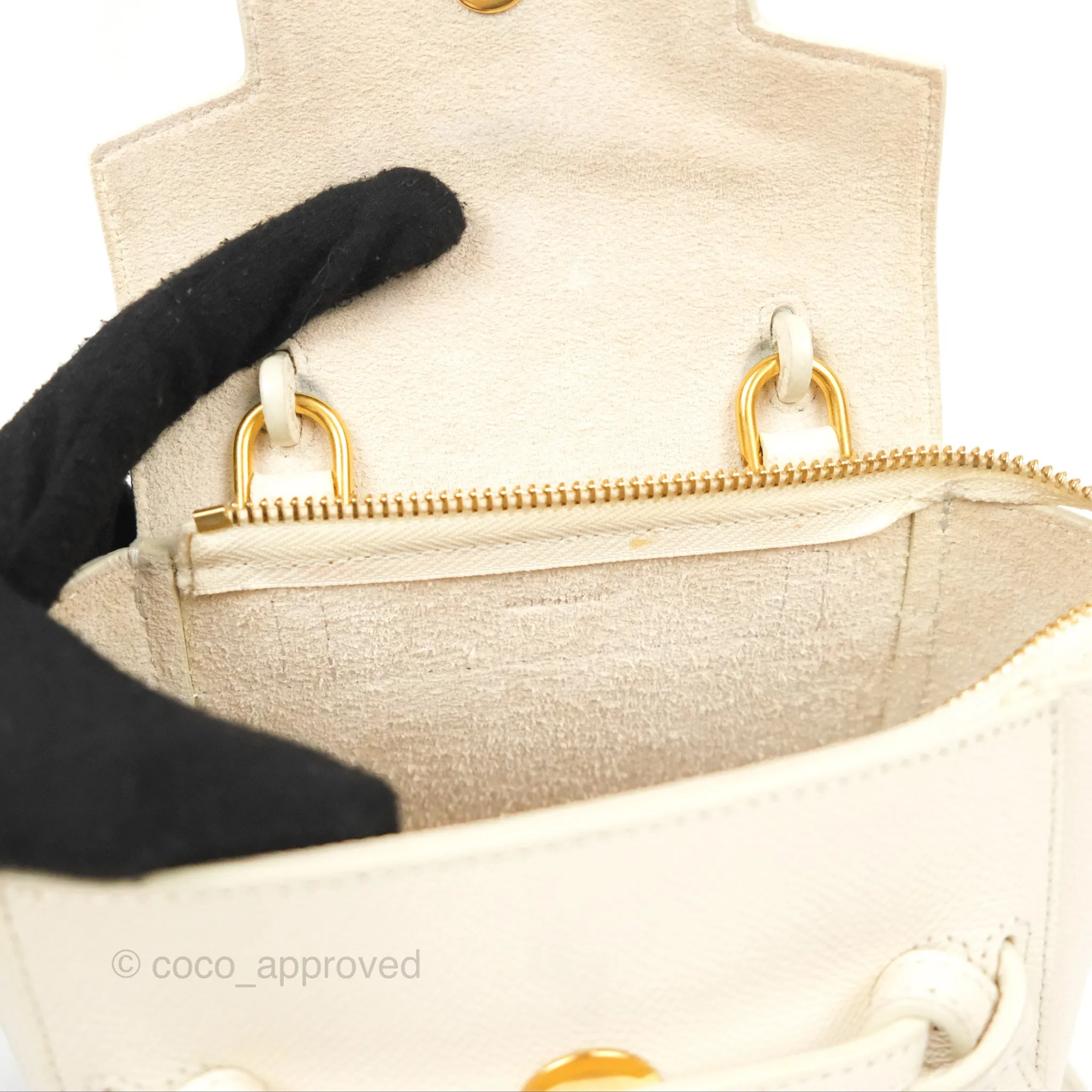 Celine Pico Belt Bag White Grained Calfskin Gold Hardware