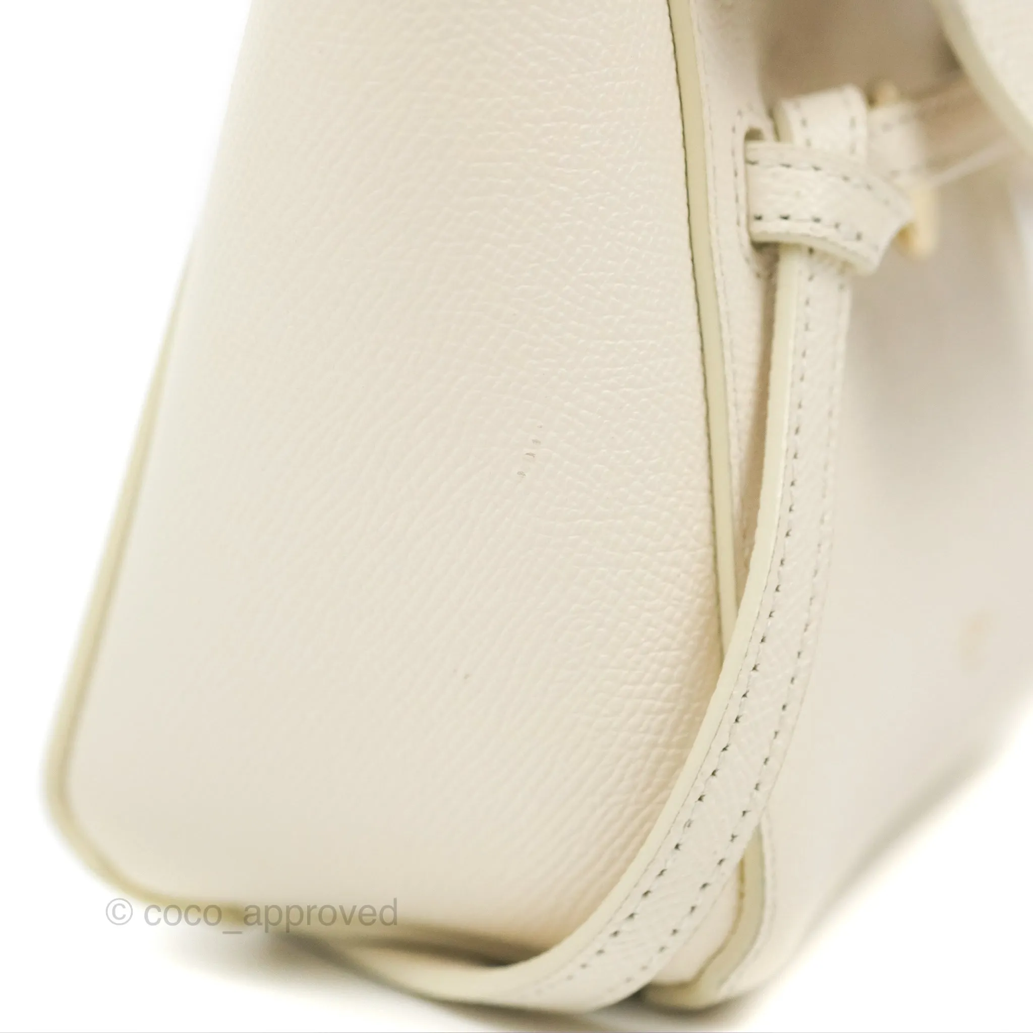 Celine Pico Belt Bag White Grained Calfskin Gold Hardware
