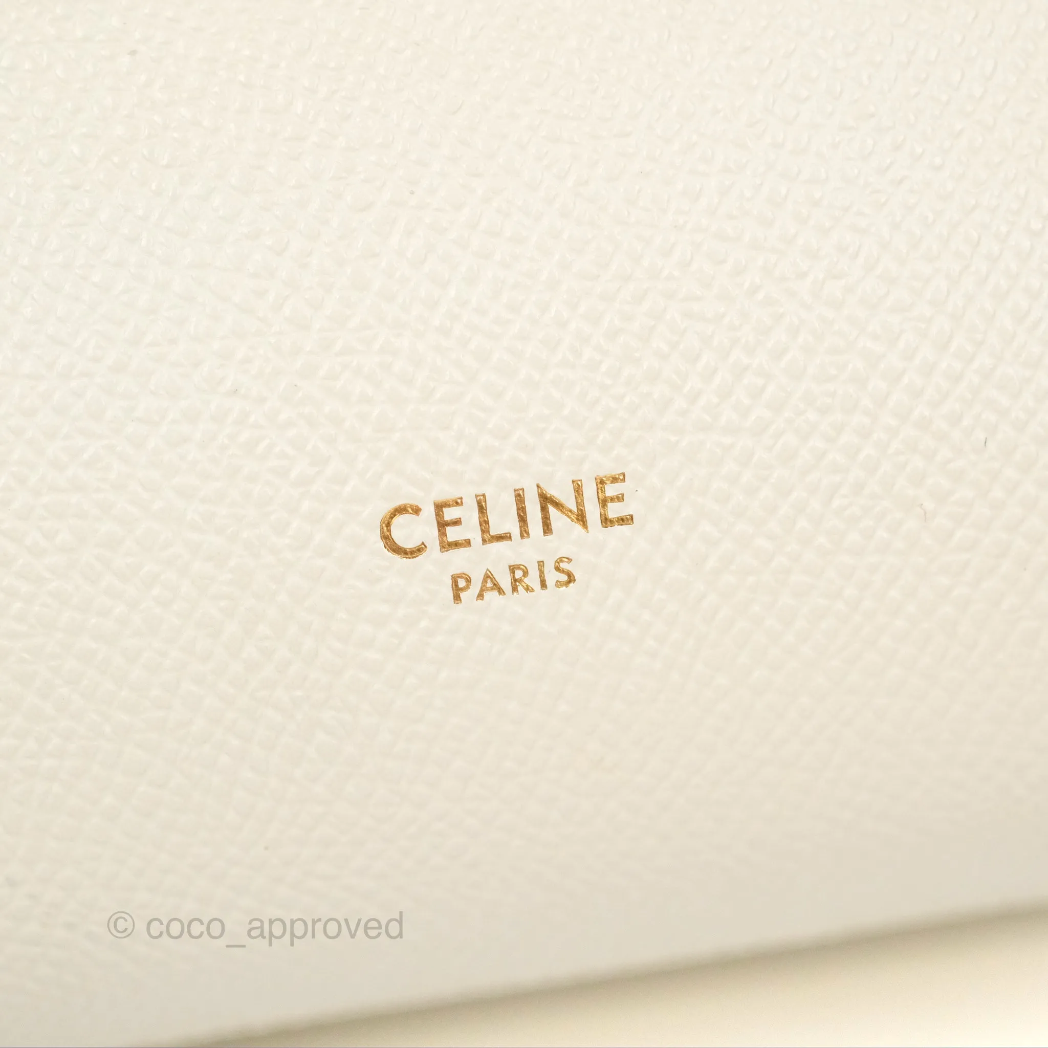 Celine Pico Belt Bag White Grained Calfskin Gold Hardware