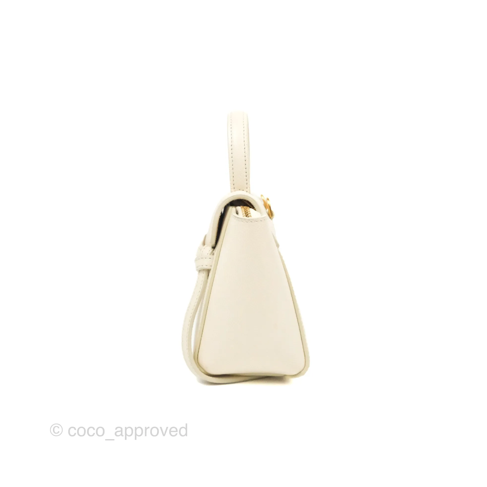 Celine Pico Belt Bag White Grained Calfskin Gold Hardware