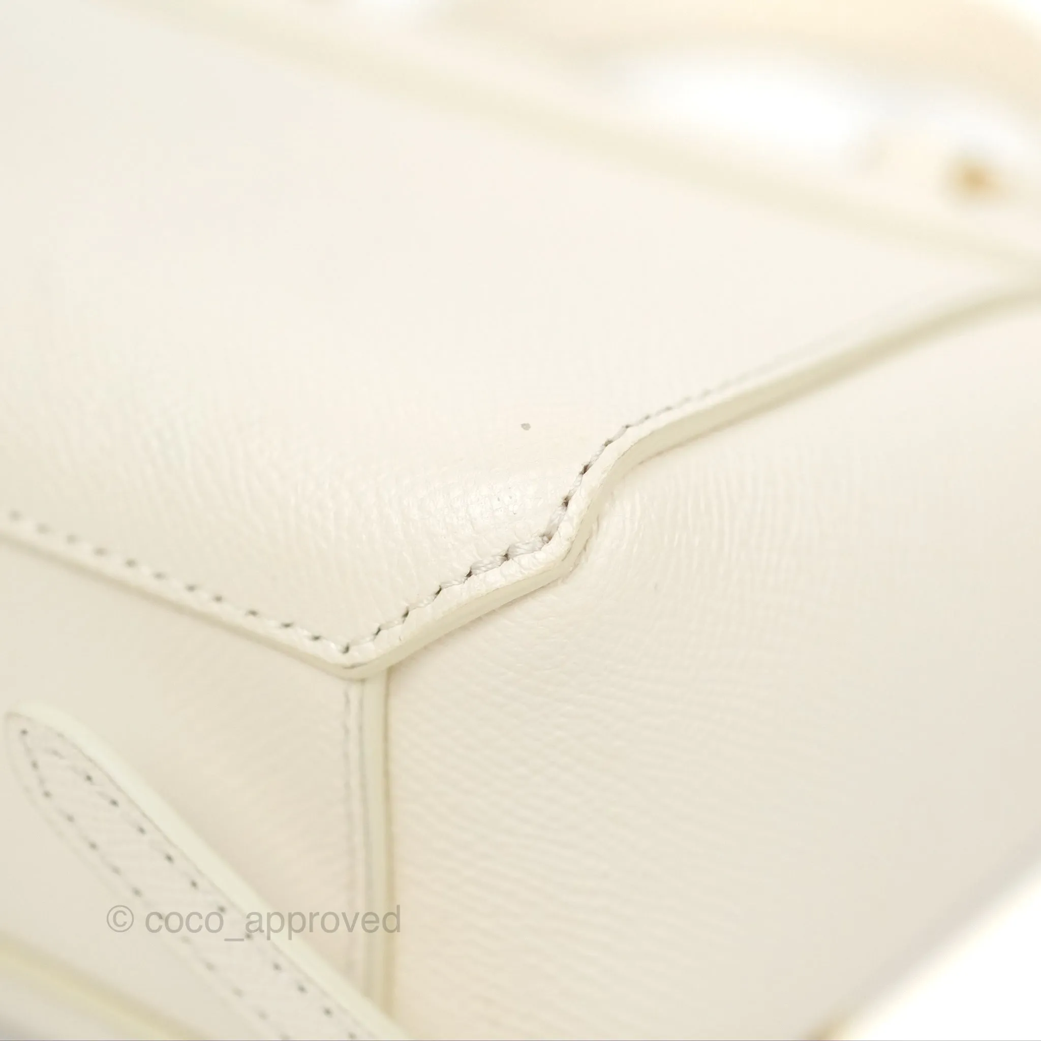 Celine Pico Belt Bag White Grained Calfskin Gold Hardware