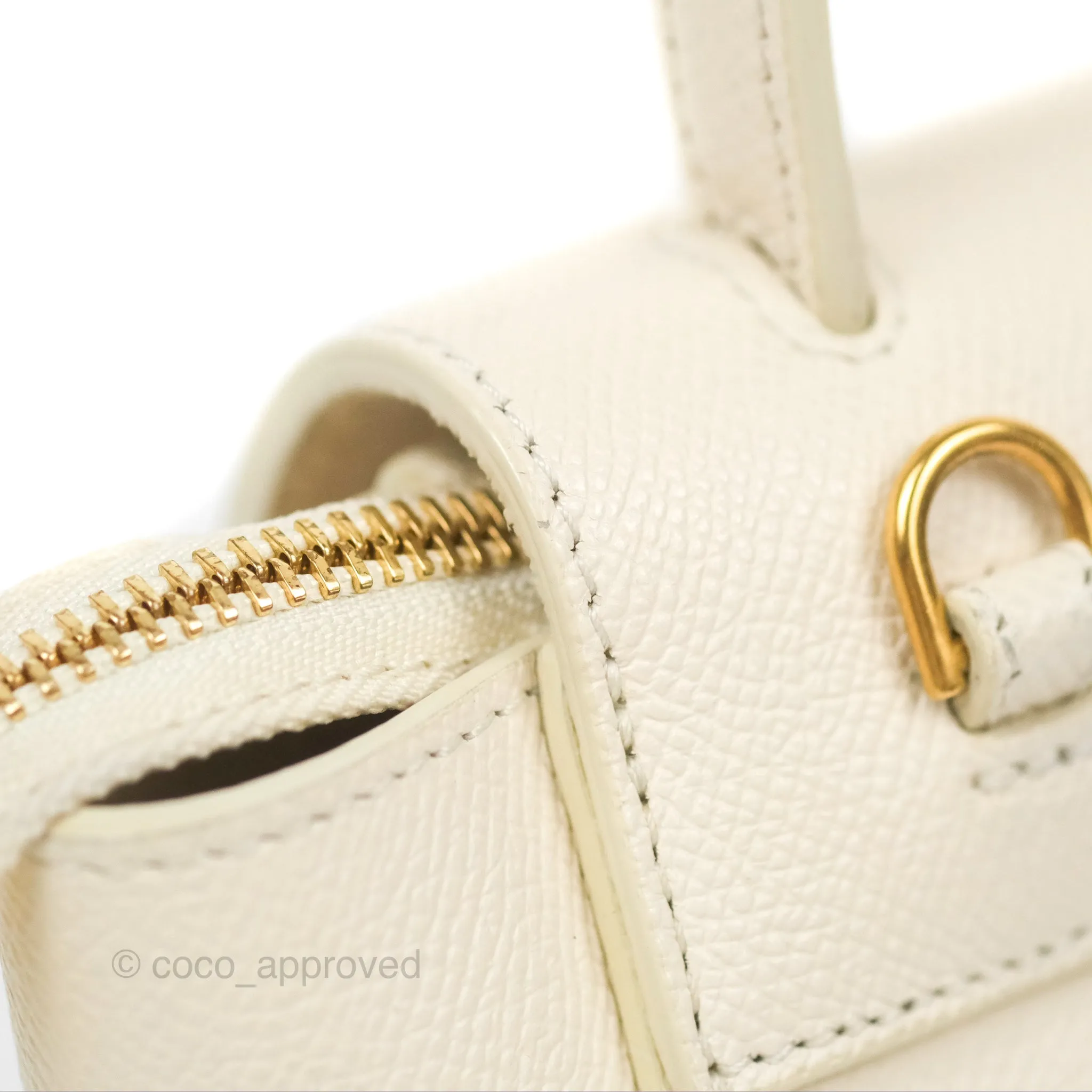 Celine Pico Belt Bag White Grained Calfskin Gold Hardware