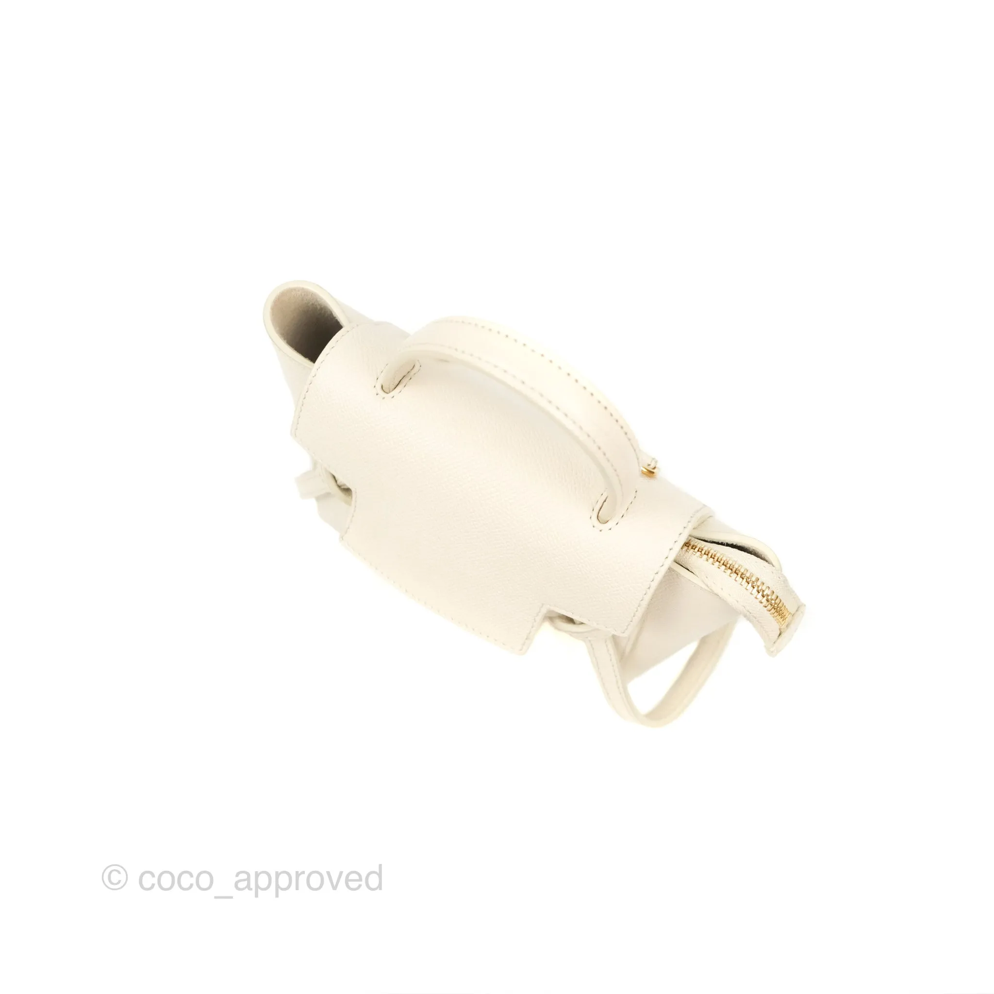 Celine Pico Belt Bag White Grained Calfskin Gold Hardware
