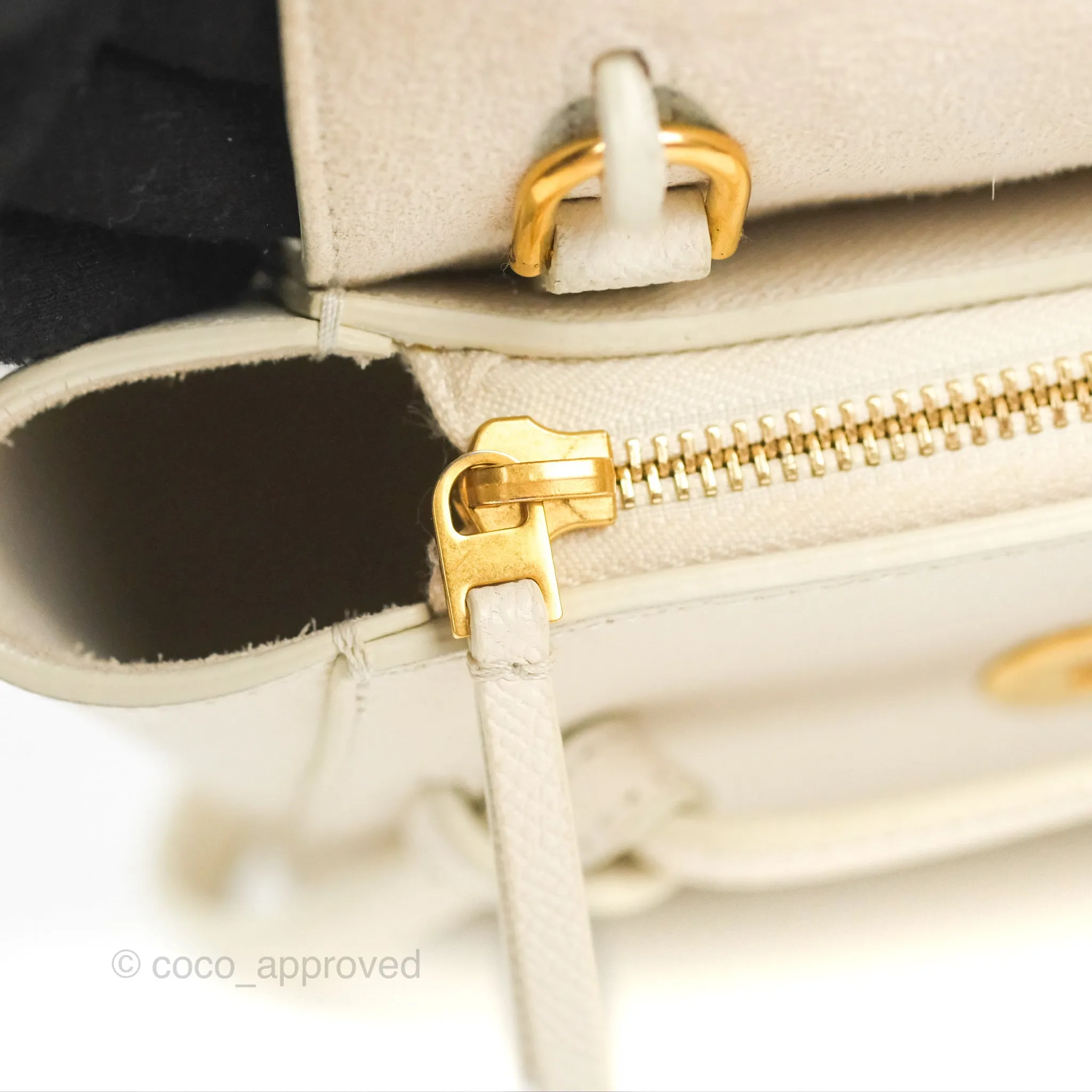 Celine Pico Belt Bag White Grained Calfskin Gold Hardware