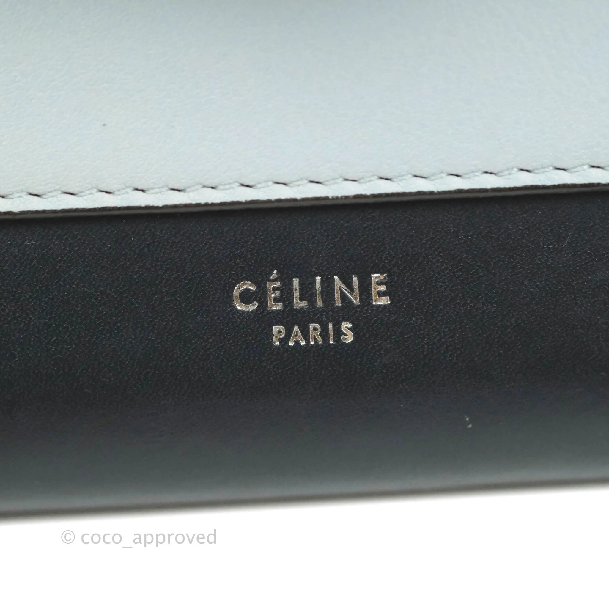 Celine Pocket Envelope Wallet on Chain Blue/Green/Navy Silver Hardware