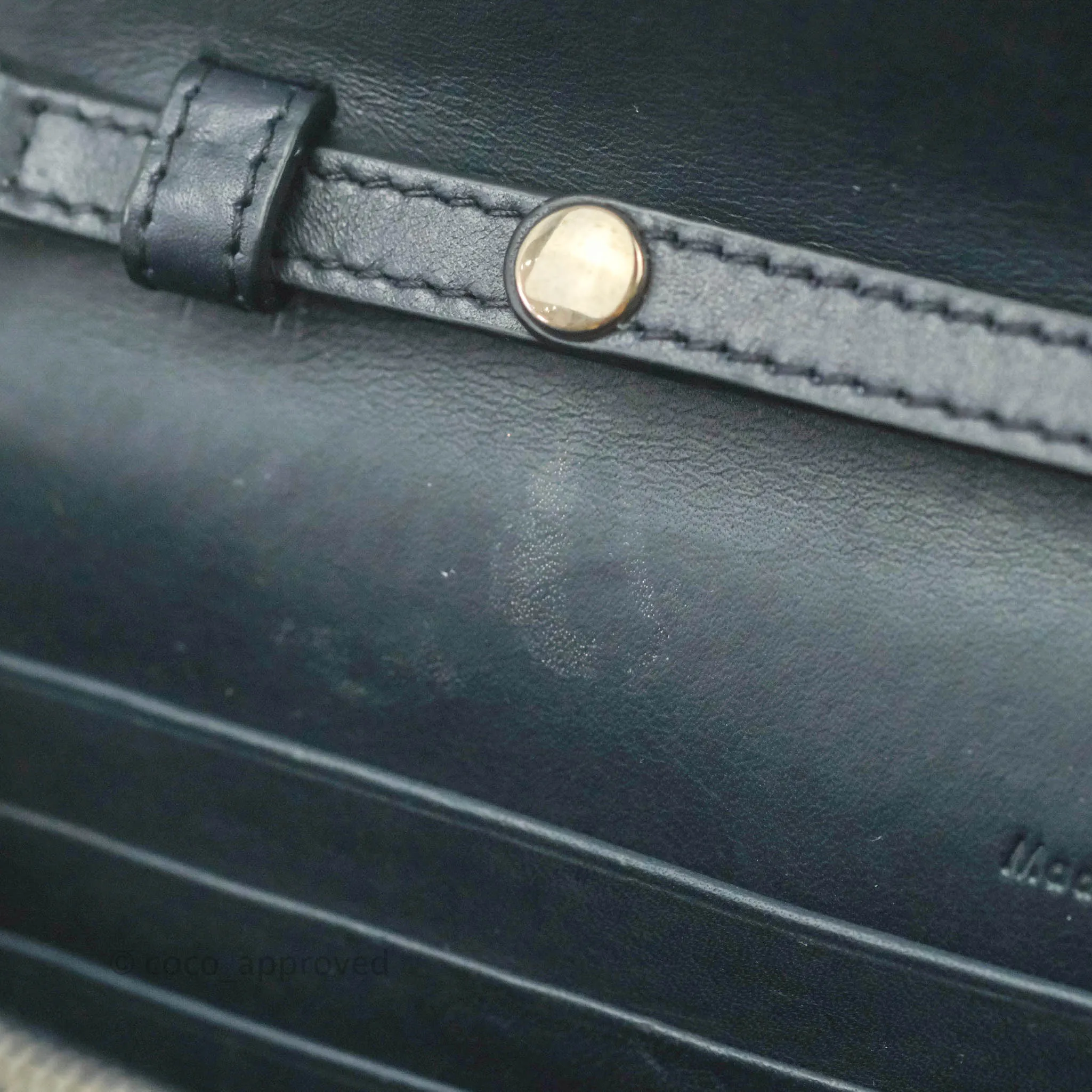 Celine Pocket Envelope Wallet on Chain Blue/Green/Navy Silver Hardware