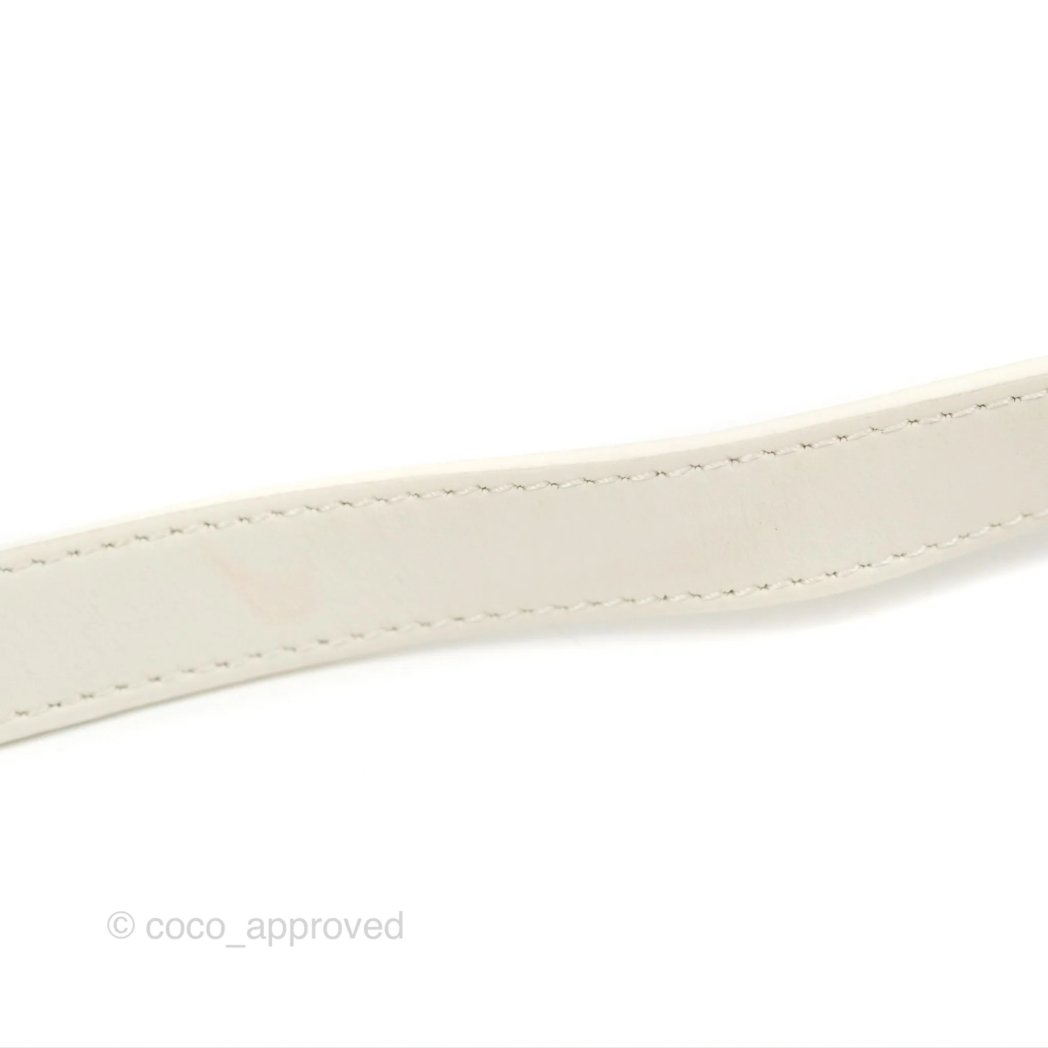 Celine Round Purse on Strap Triomphe Canvas White Calfskin
