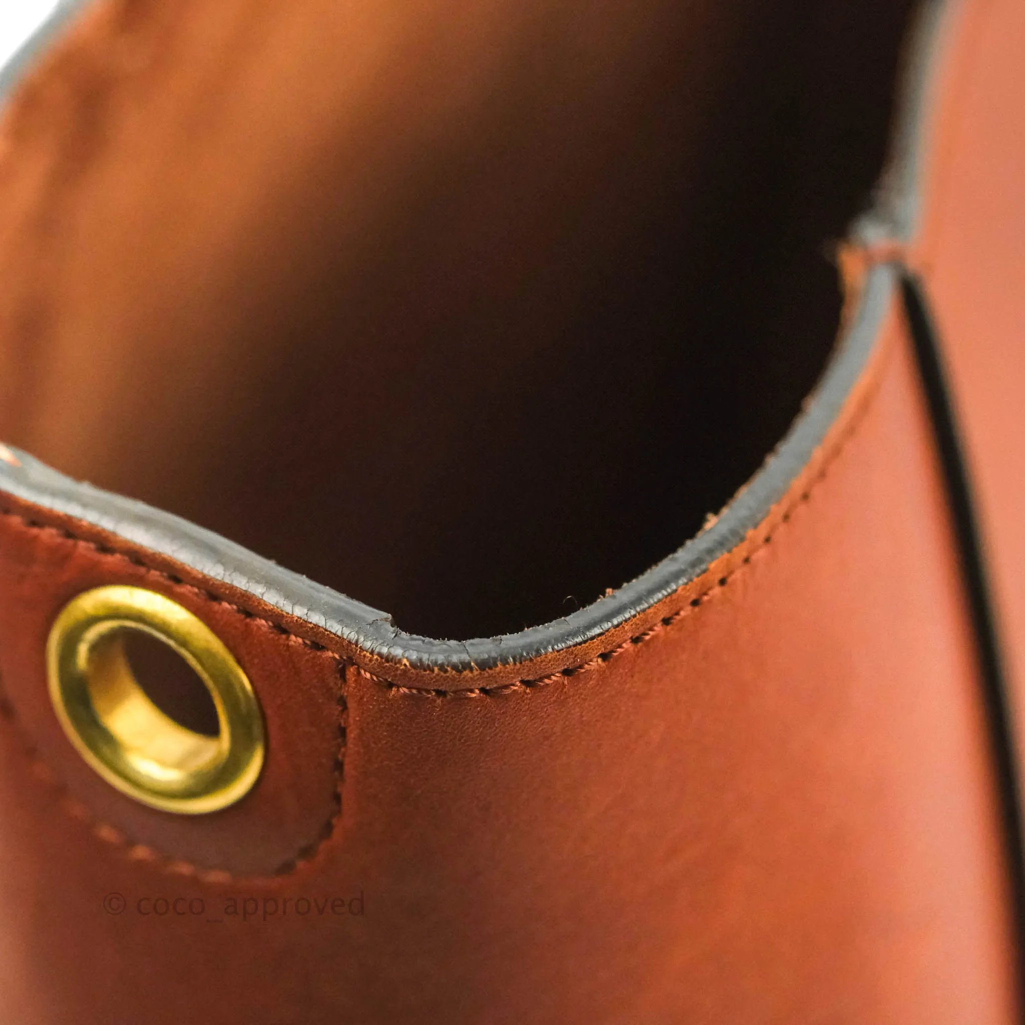 Celine Sangle Bucket Bag Calfskin Brick Red Gold Hardware