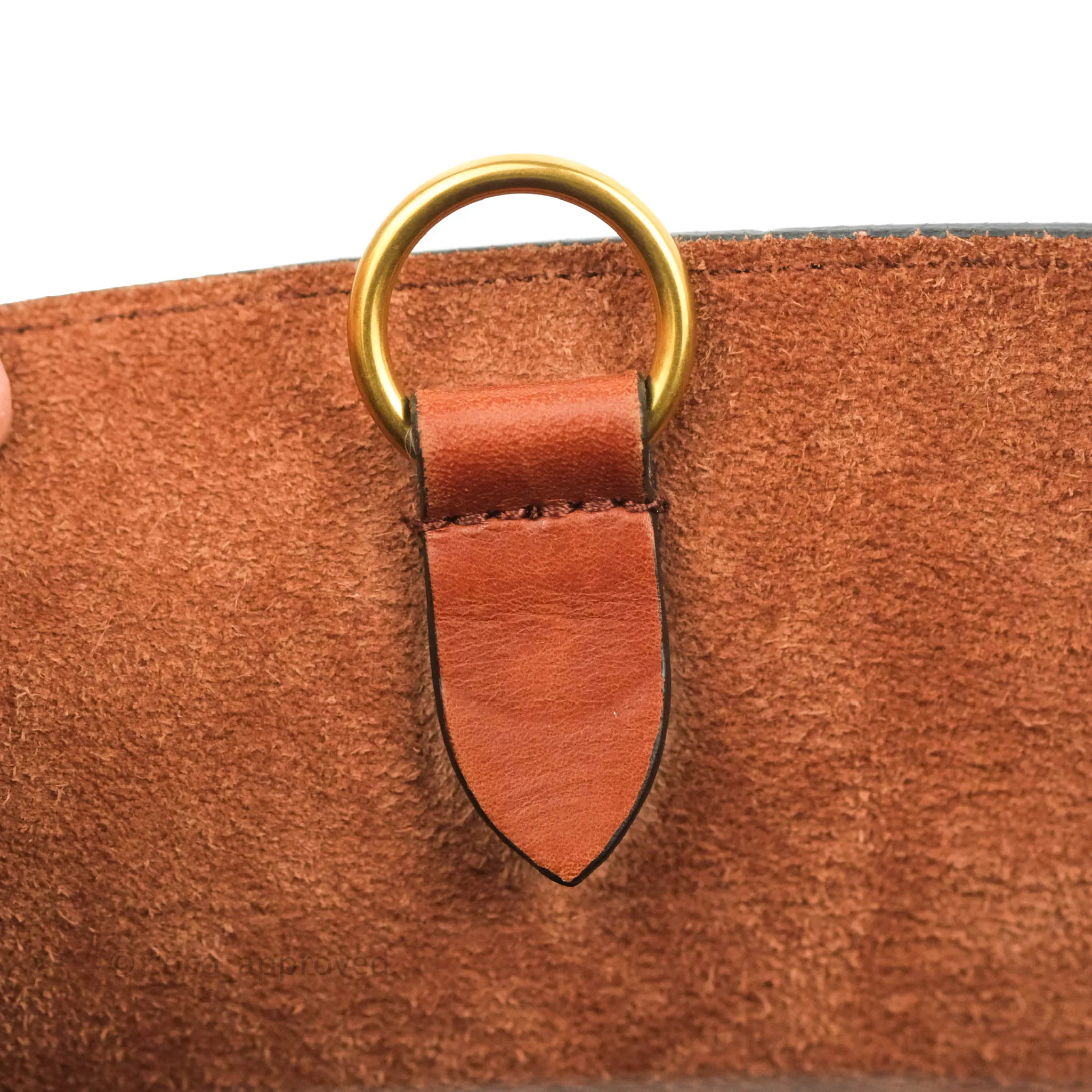 Celine Sangle Bucket Bag Calfskin Brick Red Gold Hardware