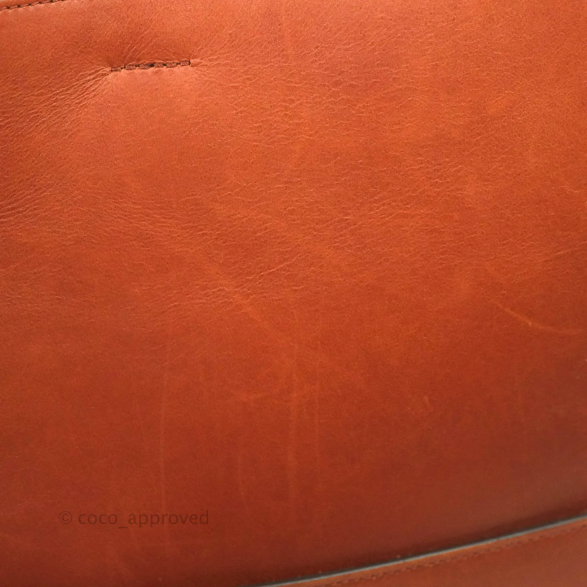 Celine Sangle Bucket Bag Calfskin Brick Red Gold Hardware